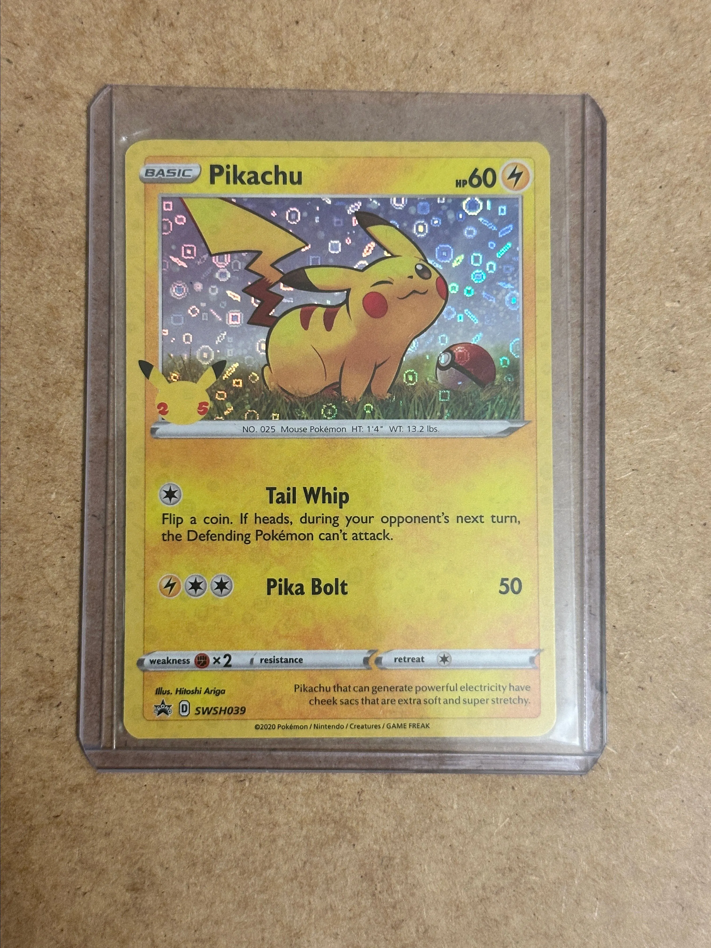 pikachu holographic card 2020 Pikachu - 65/202 - Sword & Shield