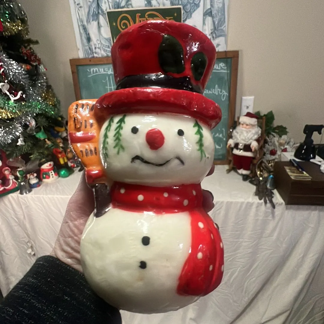 Product image for Vintage snowman candle