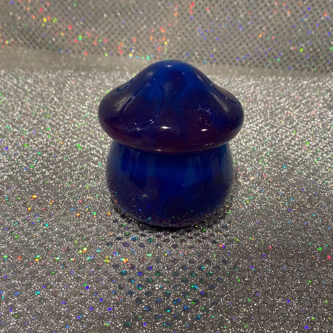 Product image for Epoxy resin blue glow in the dark mushroom container