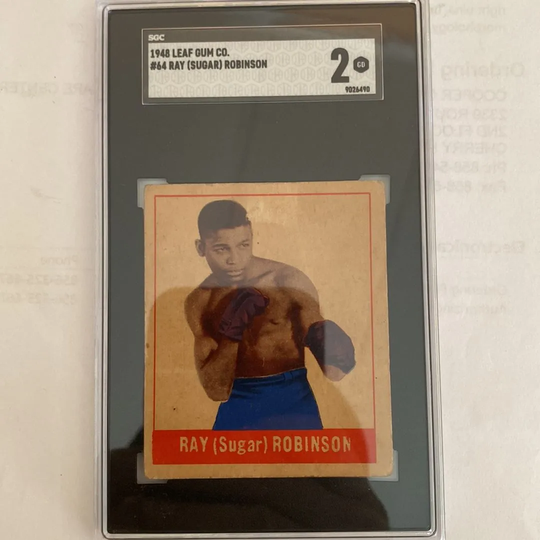 Product image for 1948 Leaf Boxing #64 Sugar Ray Robinson Card