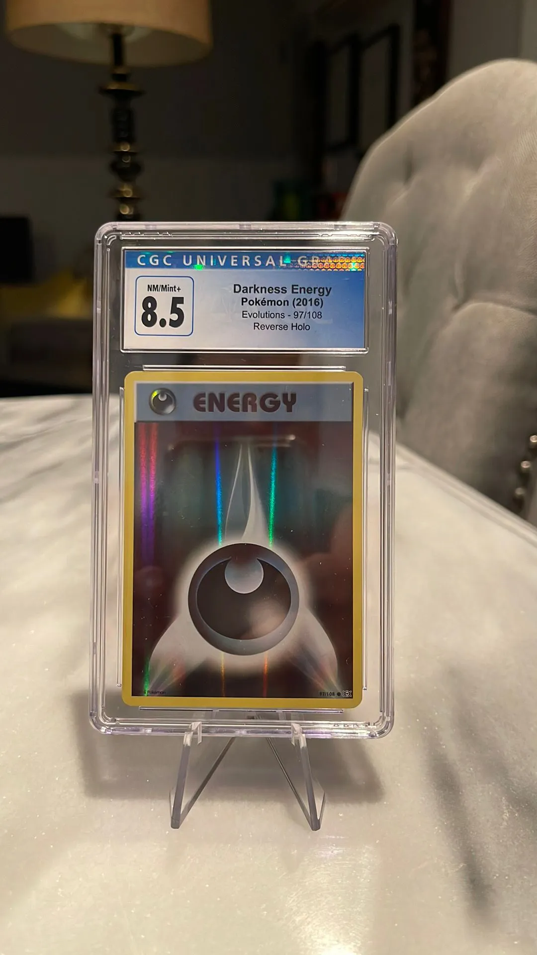 Product image for Darkness Energy CGC 8.5 NM/Mint+ Pokemon 2016 Evolutions 97/108 Reverse Holo