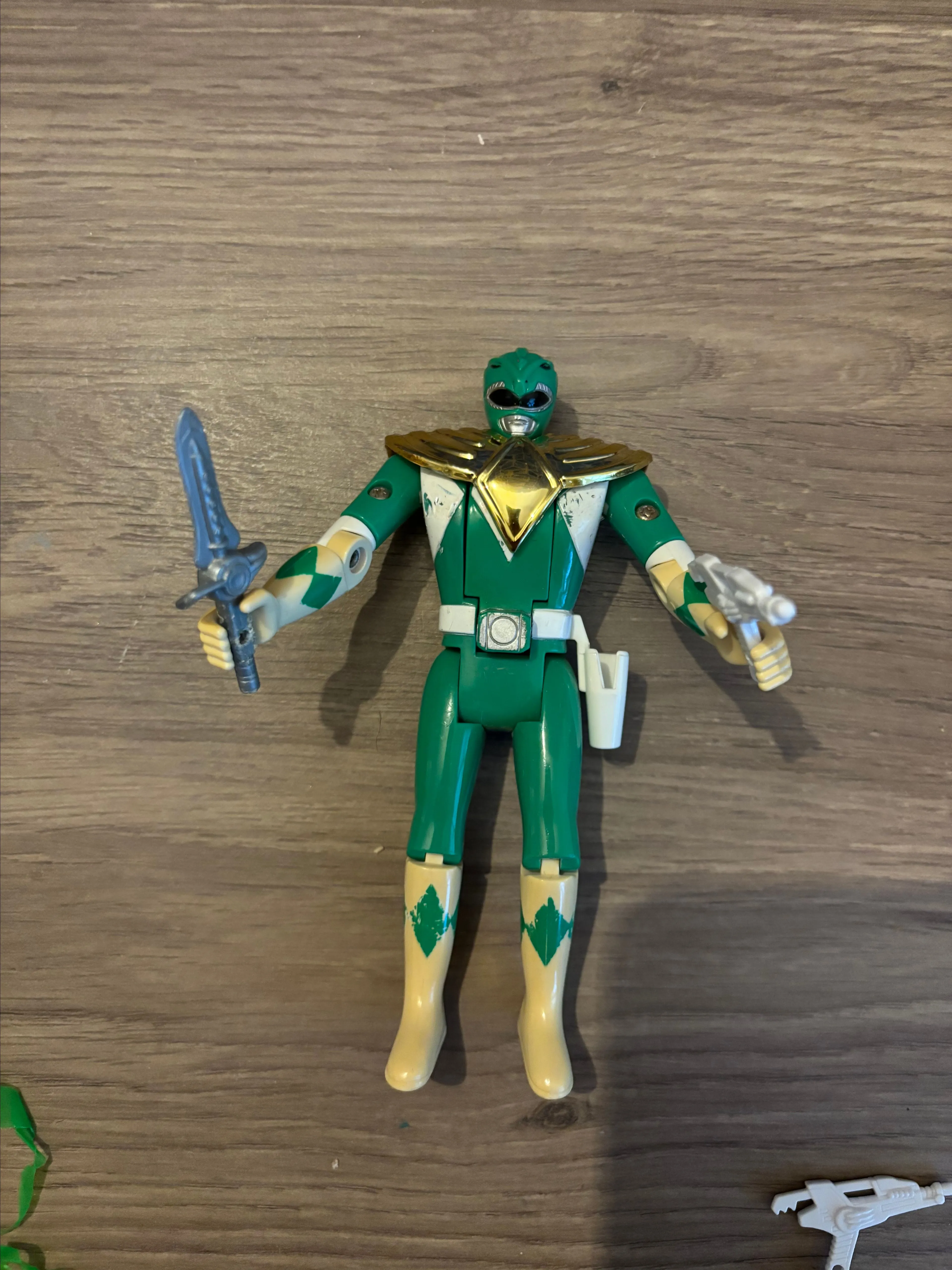 Product image for Vintage Mighty Morphin Power Rangers Green Ranger Flip Head Tommy Figure