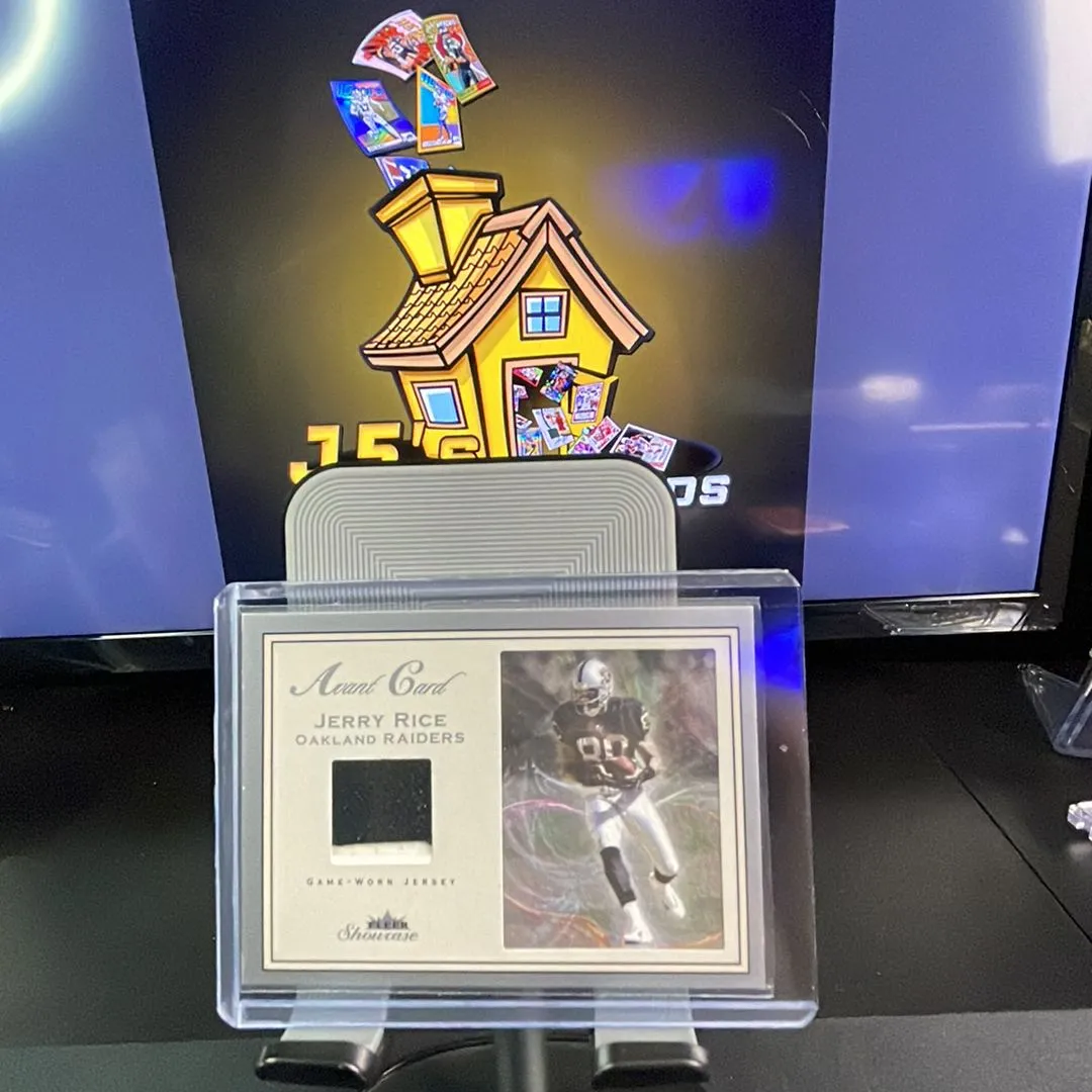 Product image for 2003 Fleer Showcase Jerry Rice Game Worn Patch numbered /999 * Raiders * 49ers