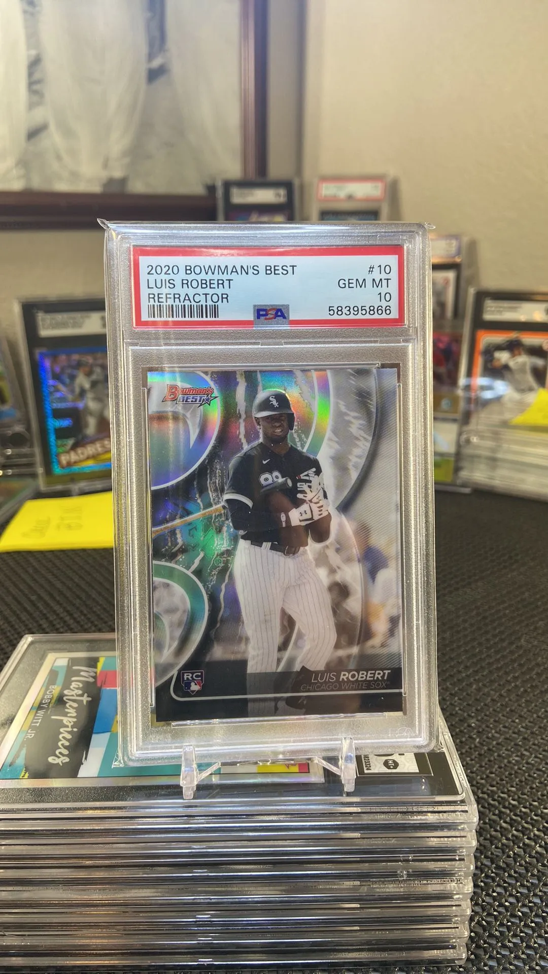 Product image for 2020 Bowman'S Best Luis Robert 10 Refractor PSA GEM MT 10
