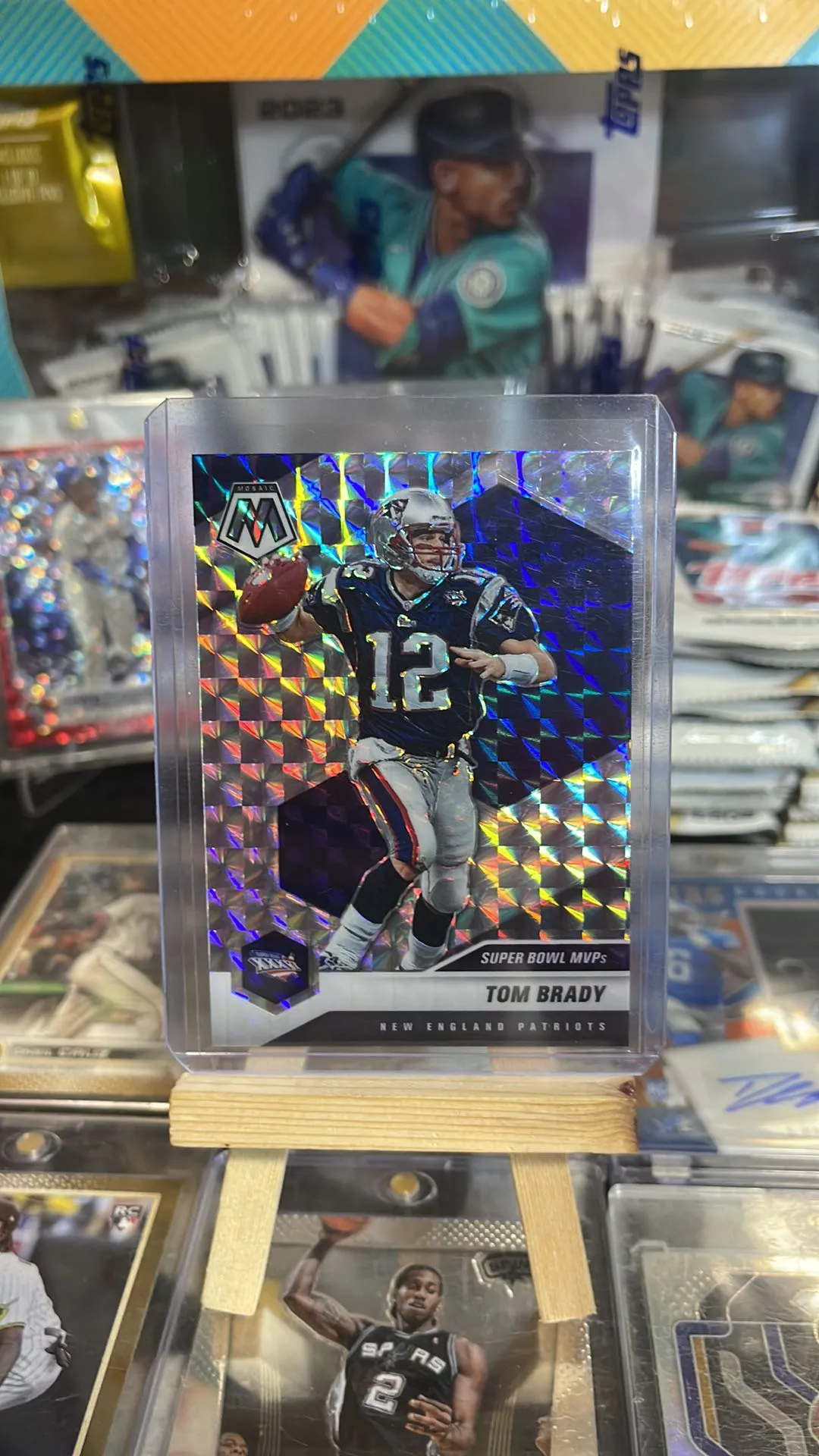 Product image for 2021 Panini Mosaic Silver Mosaic Super Bolw MVPs Tom Brady