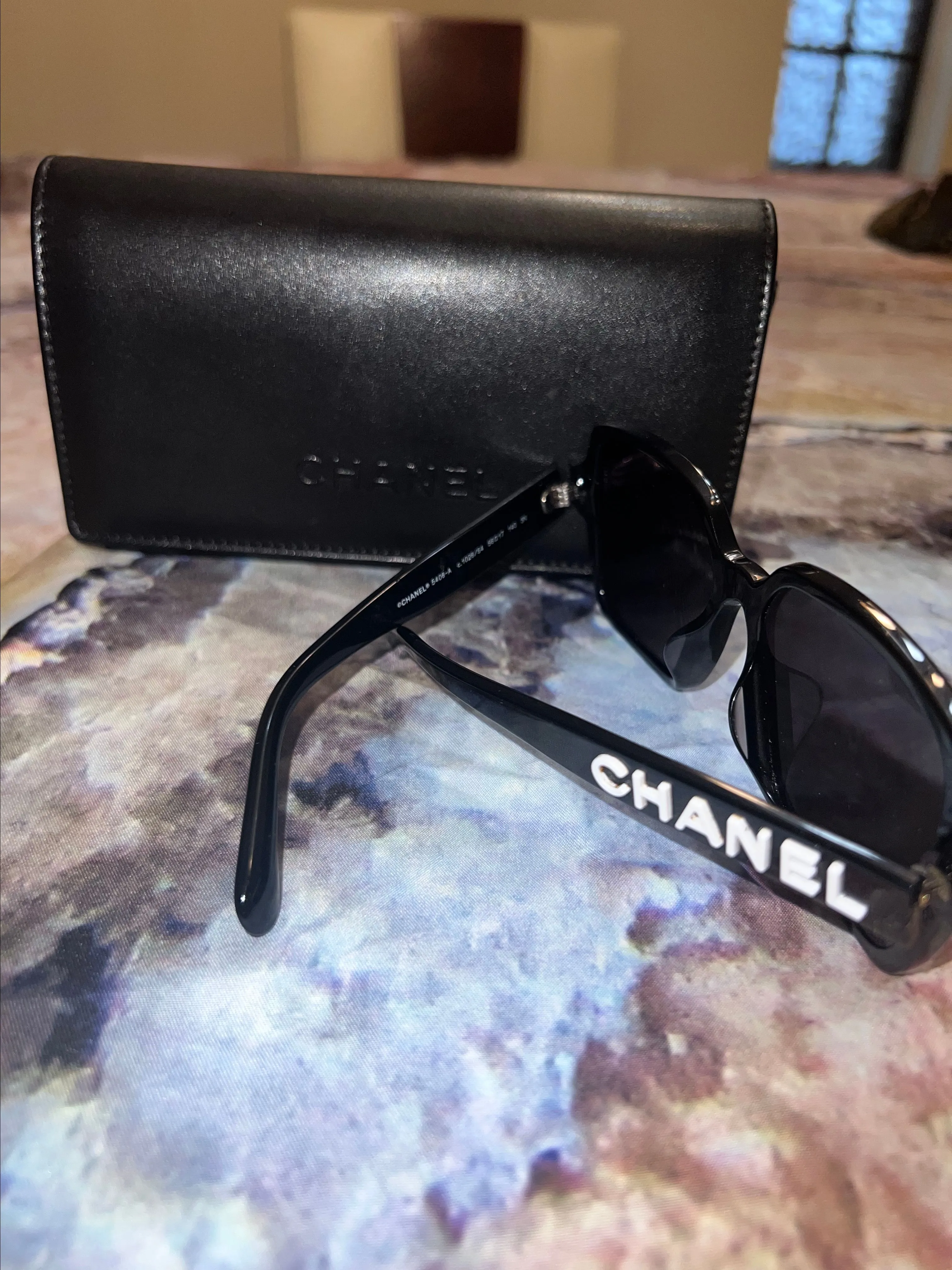 Product image for CHANEL 140mm Black Frame Dark Grey Lenses Women's Sunglasses (5408 1026/S4)