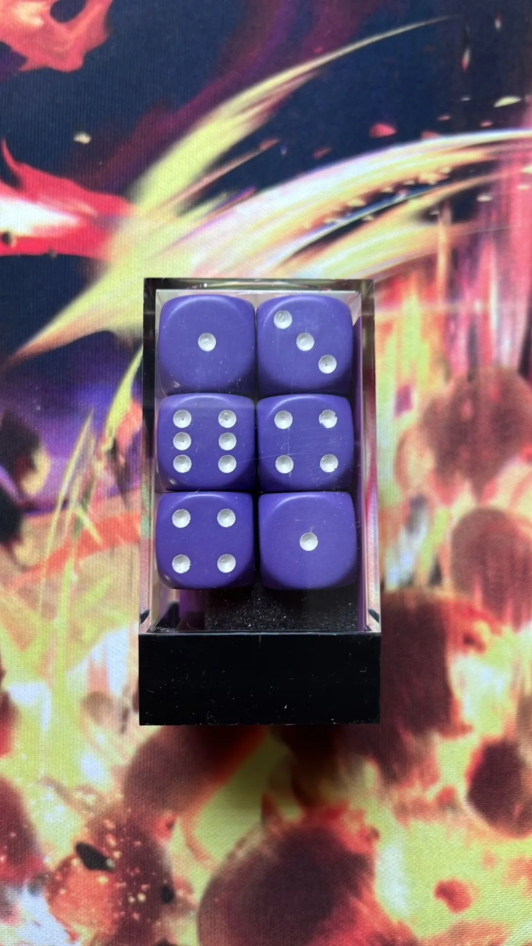 Product image for Purple/White Chessex 16mm Dice (12 Dice Total)