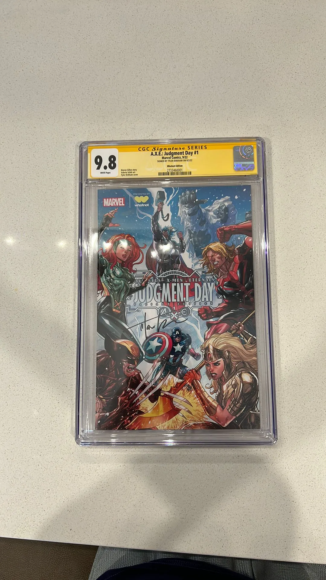 Product image for A.X.E. Judgment Day #1 9.8 CGC SS (signed by Tyler Kirkham)