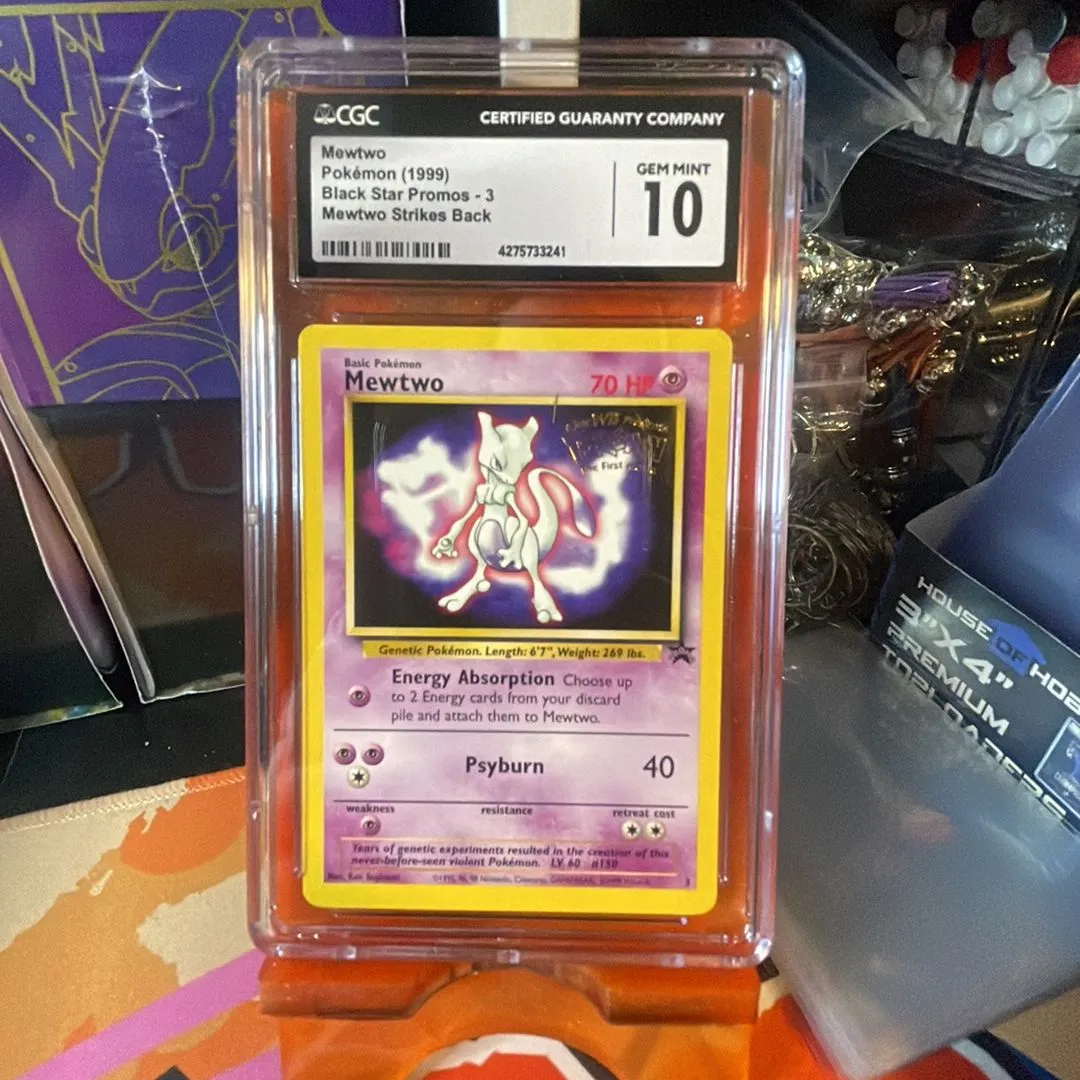 Product image for 1999 Black Star Promos Mewtwo Mewtwo Strikes Back CGC 10.0