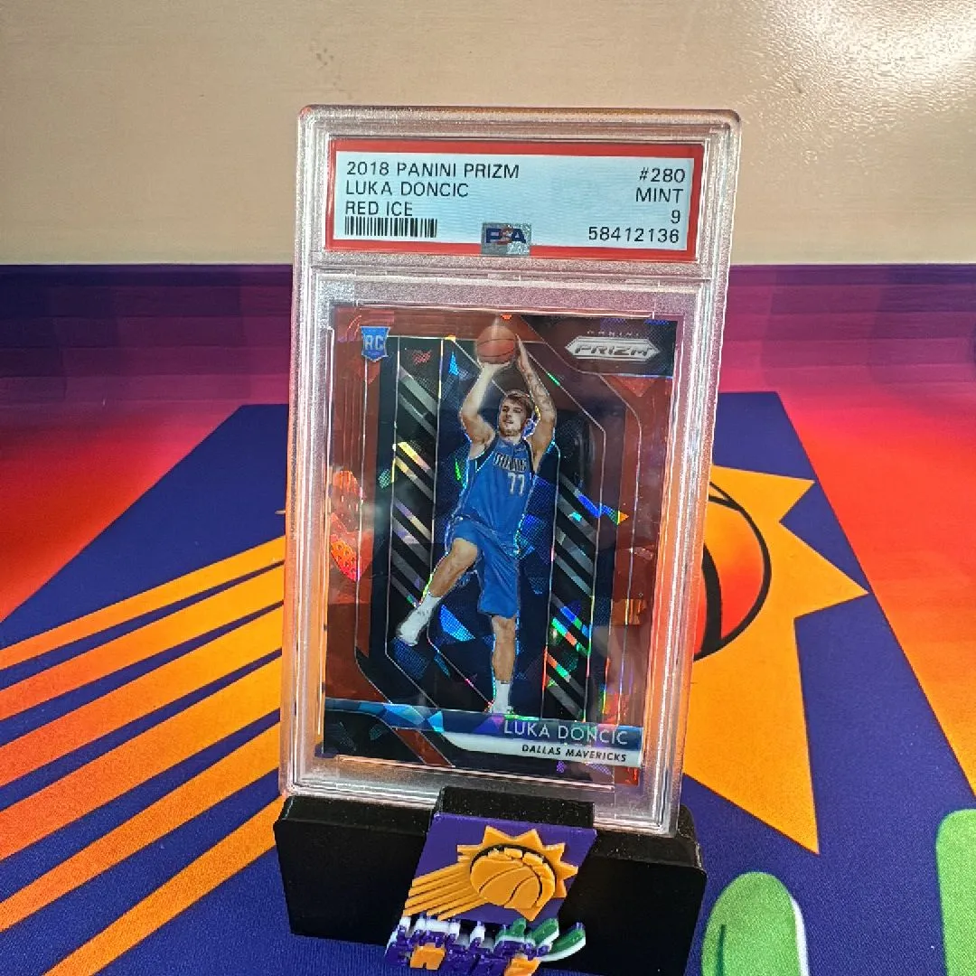 Product image for 2018 Panini Prizm Luka Doncic 280 Red Ice PSA MINT 9