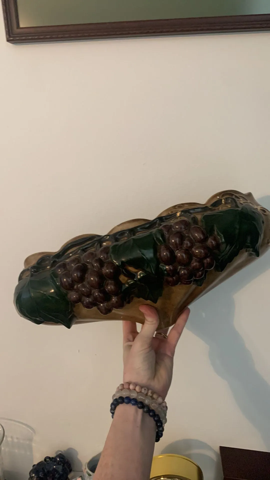 Product image for 1969 Arnel’s Grapevine Ceramic Wall Pocket