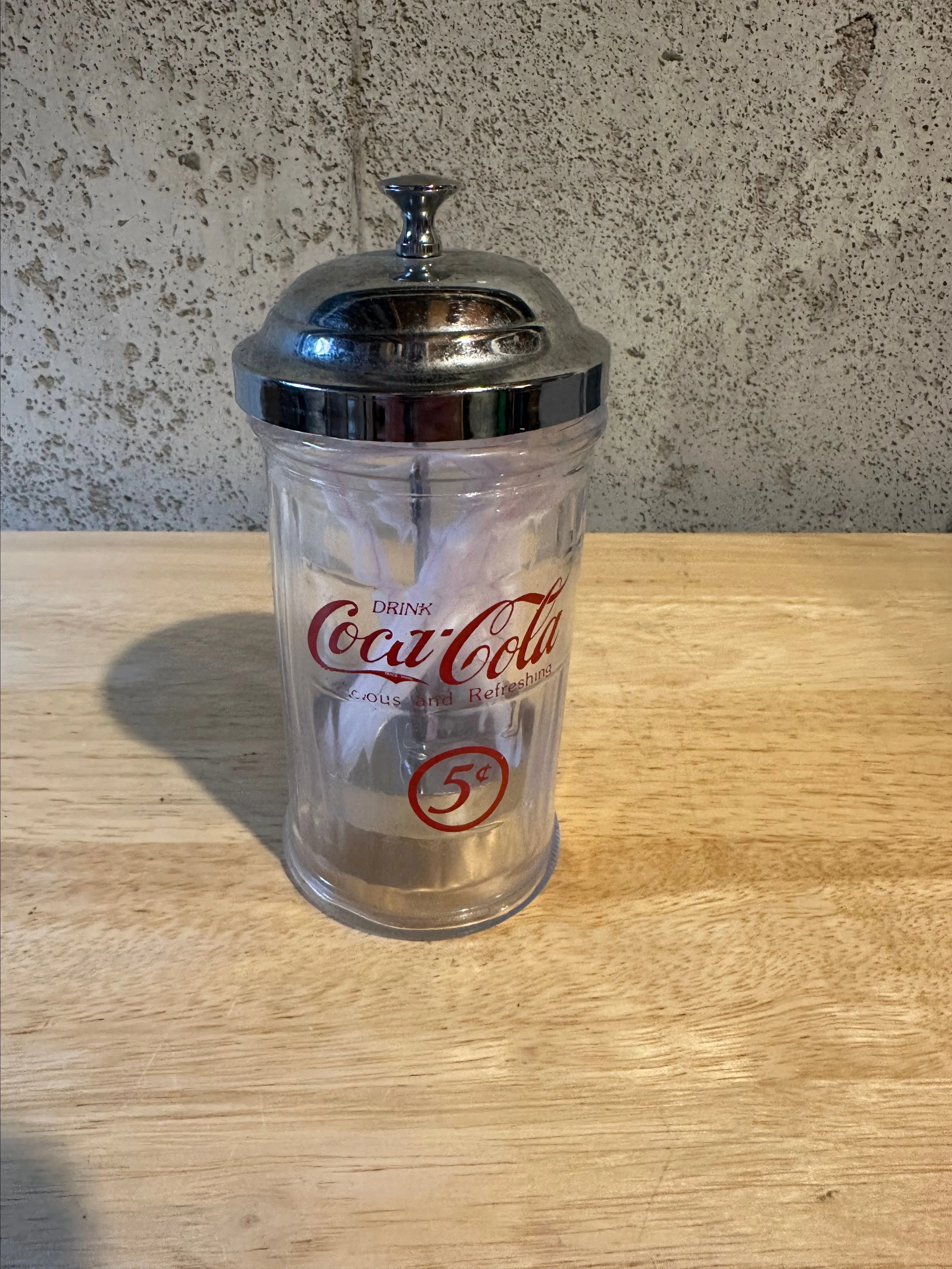 Product image for Coca Cola Small Straw Glass Dispenser / Holder