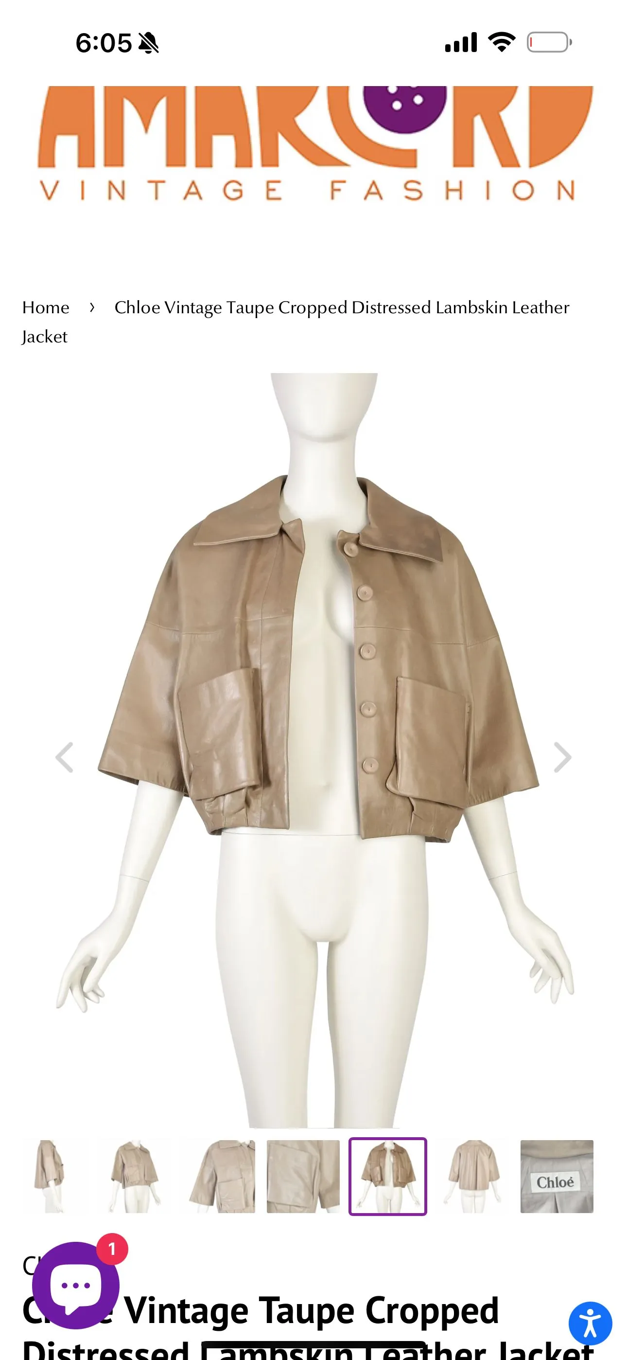 Product image for Chloe Vintage Leather Jacket