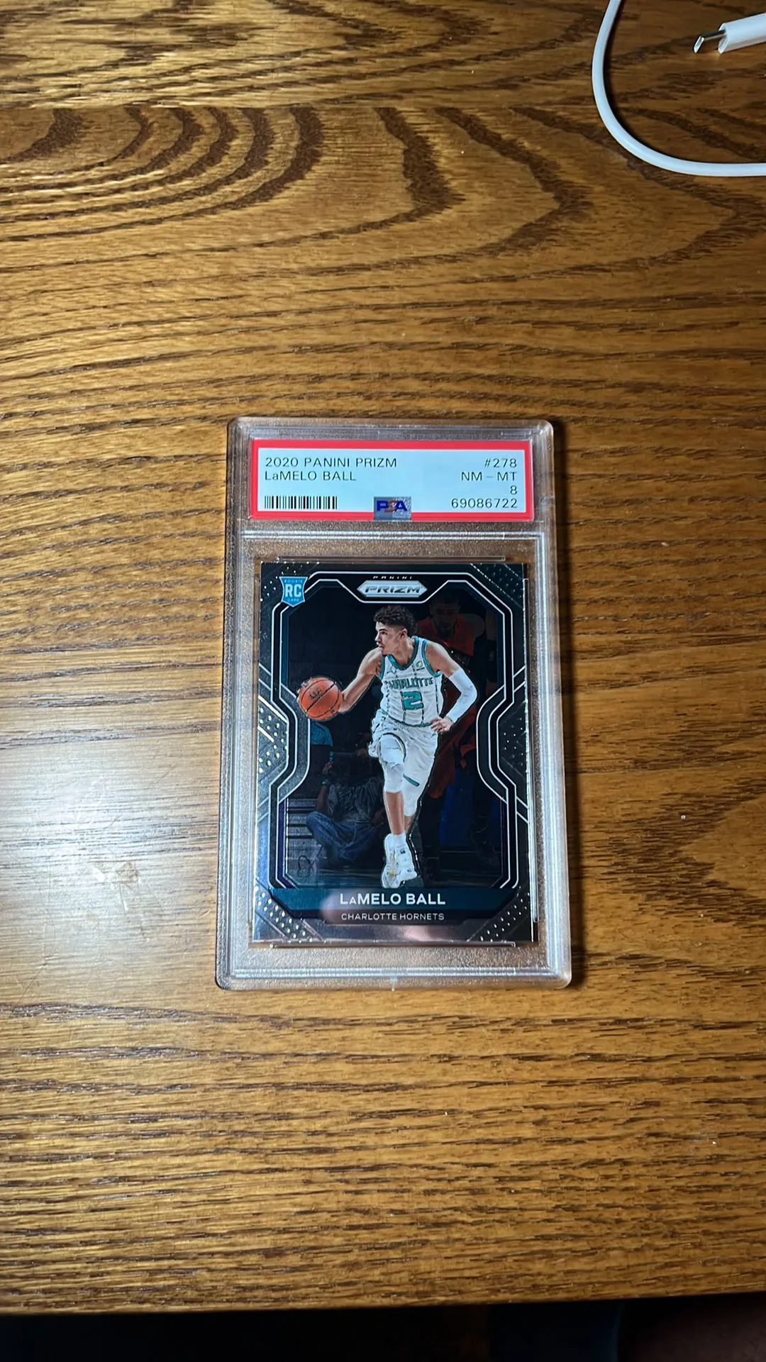 Product image for 2020 Panini Prizm Lamelo Ball 278  PSA NM-MT 8
