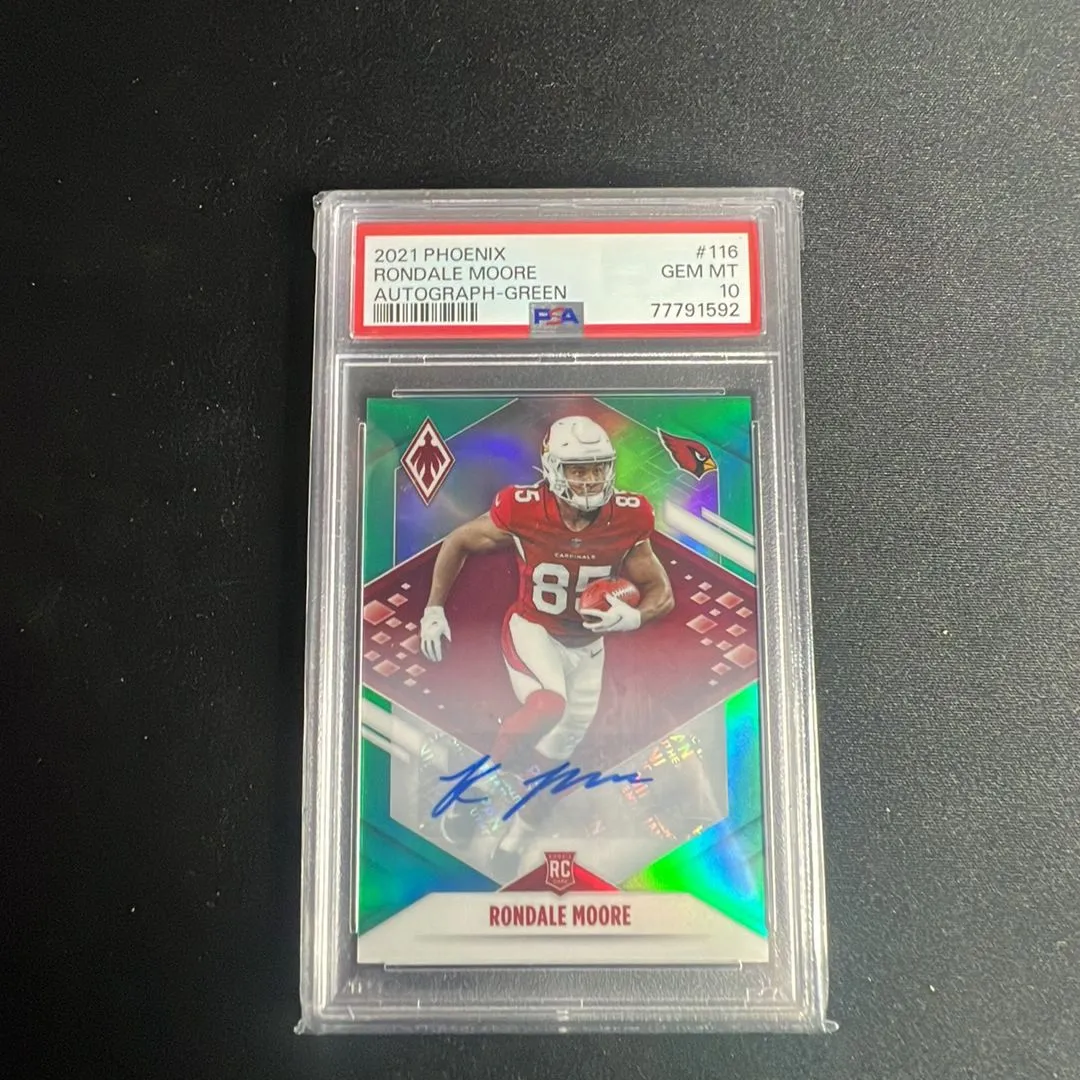 Product image for 2021 Panini Phoenix Rondale Moore 116 Autograph-Green PSA GEM MT 10