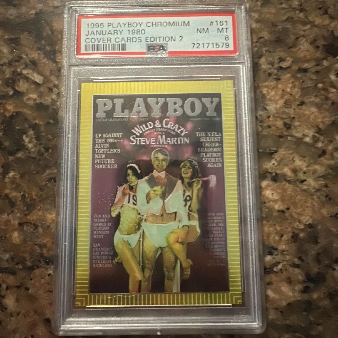 Product image for 1995 Playboy Chromium Cover Cards Edition 2 January 1980 Cover Cards Edition 2 PSA NM-MT 8