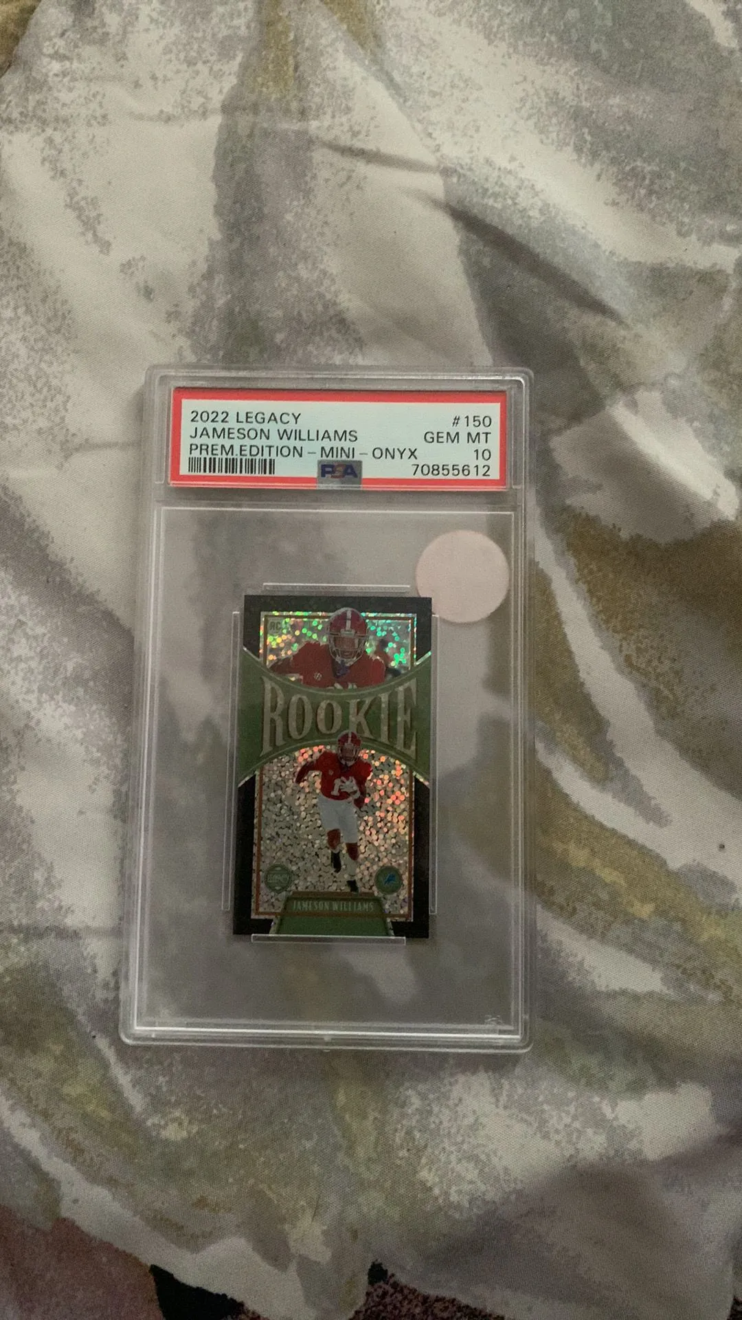 Product image for 2022 Panini Legacy Jameson Williams 150 Prem.Edition-Mini-Onyx PSA GEM MT 10