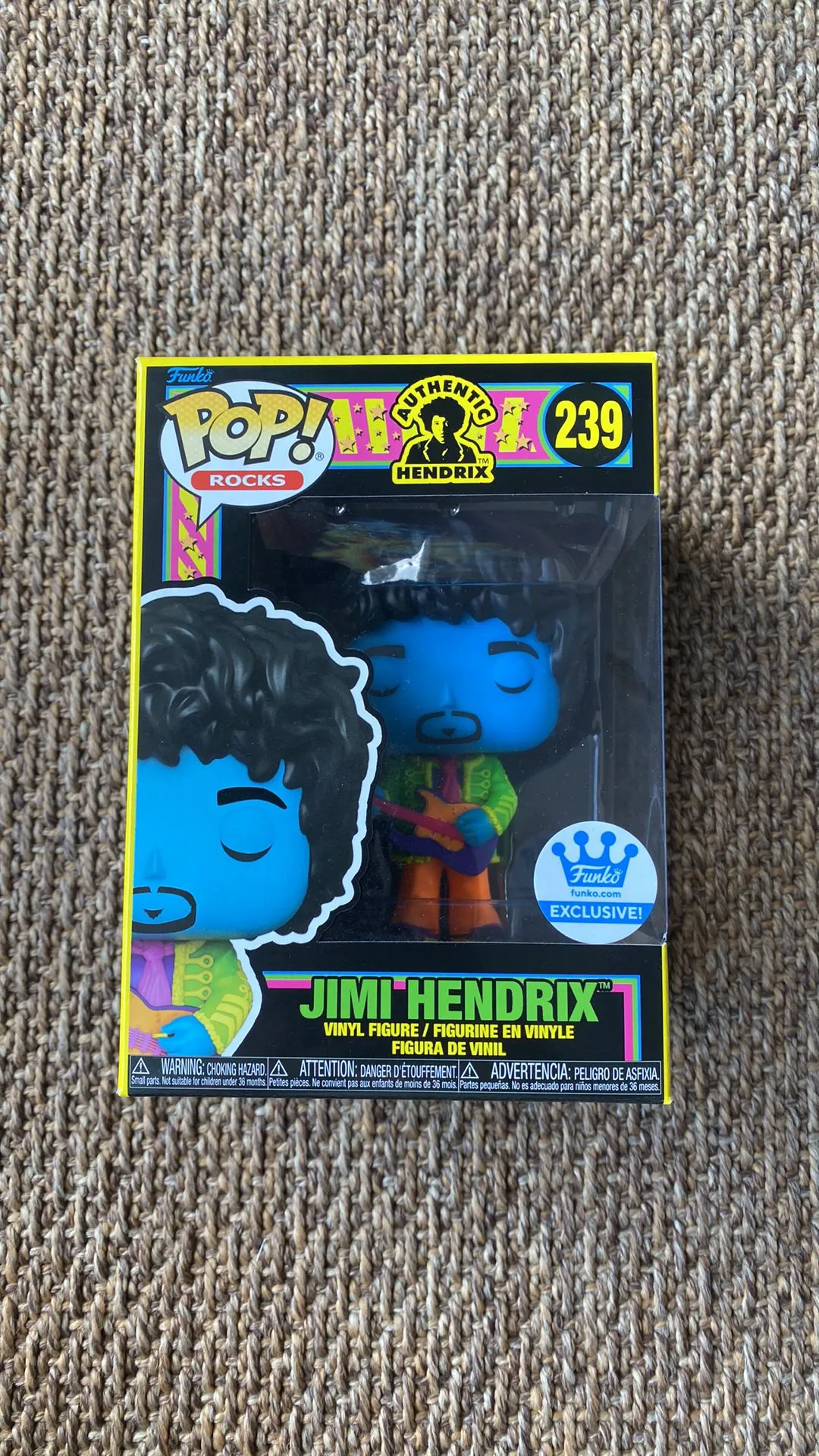 Product image for Jimi Hendrix with Purple Guitar (Blacklight)