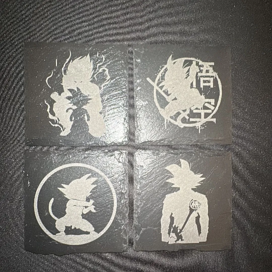 Product image for DragonBall slate coaster set (kid Goku theme)