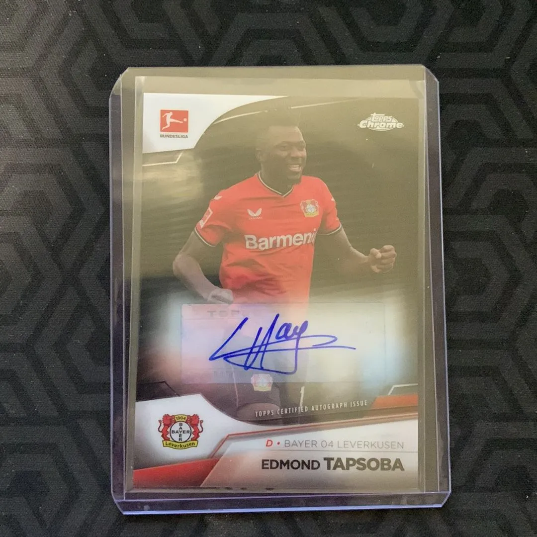 Product image for 2022-23 Topps Chrome Bundesliga Edmond Tapsoba Black Refractor Auto