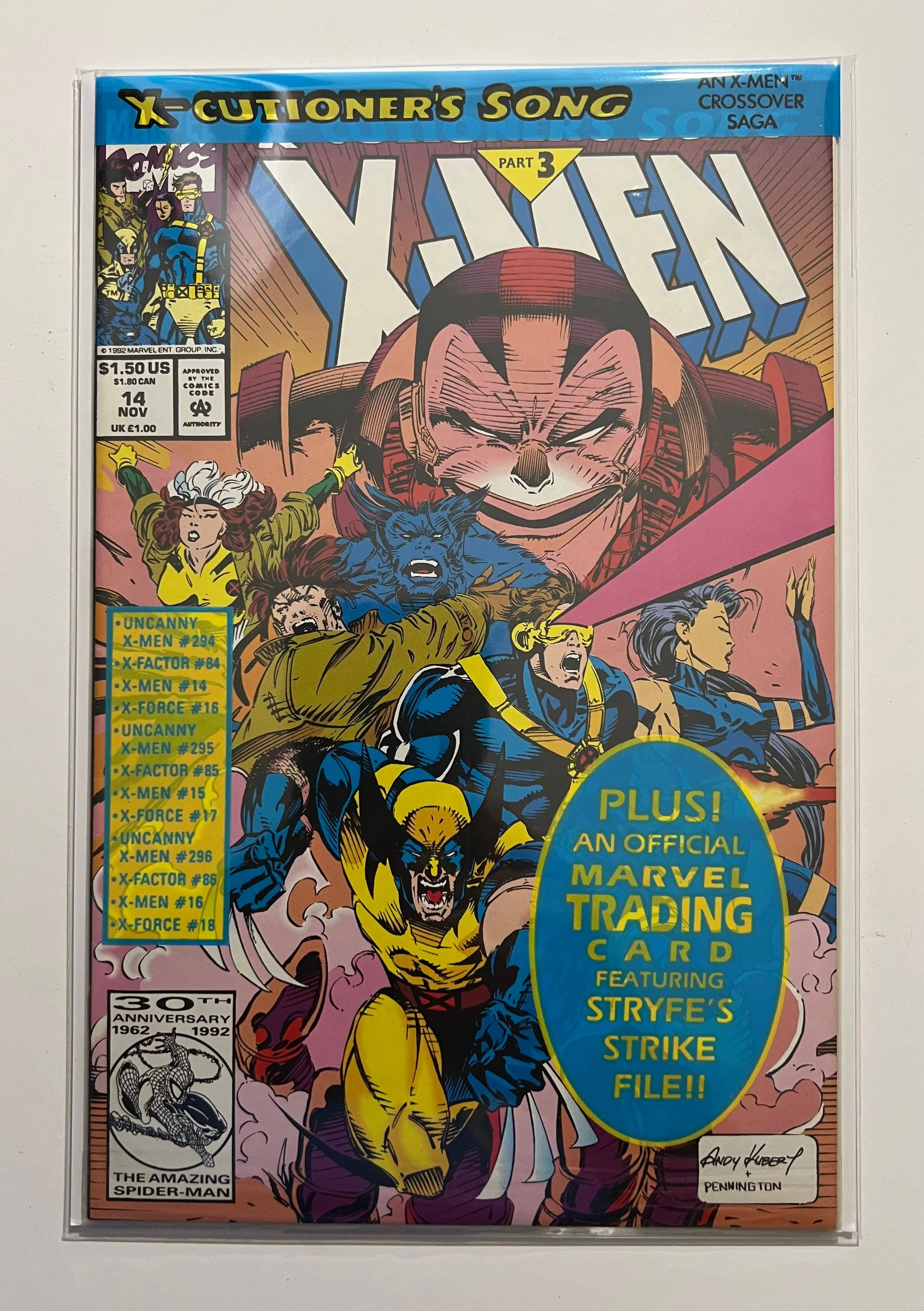Product image for X-MEN 14 POLYBAGGED WITH TRADING CARD 1992