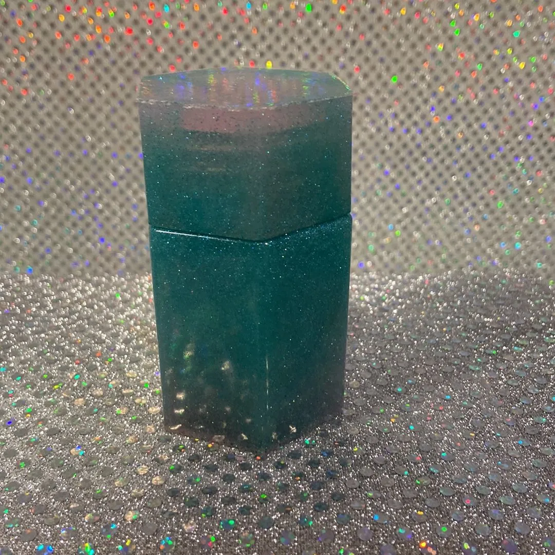 Product image for Epoxy resin tiffany blue and pink stash container