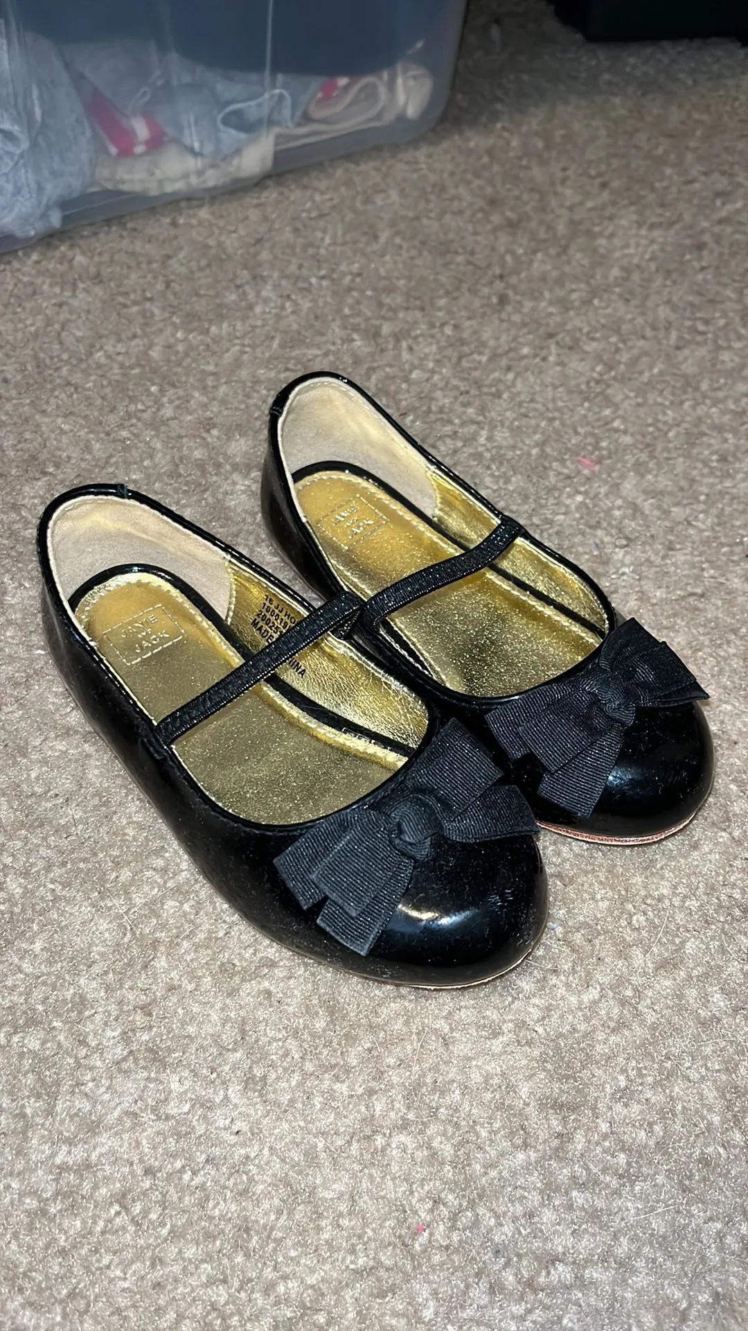Product image for 680. *Janie & Jack black patent shoes, kid size 8