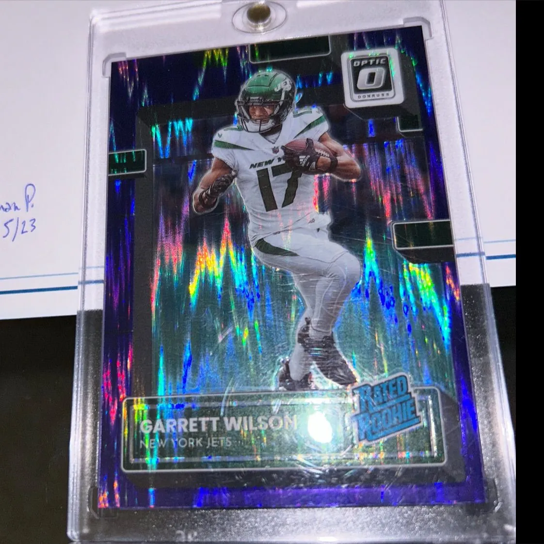 Product image for Garrett Wilson - 2022 Donruss Optic Purple Shock Rated Rookie