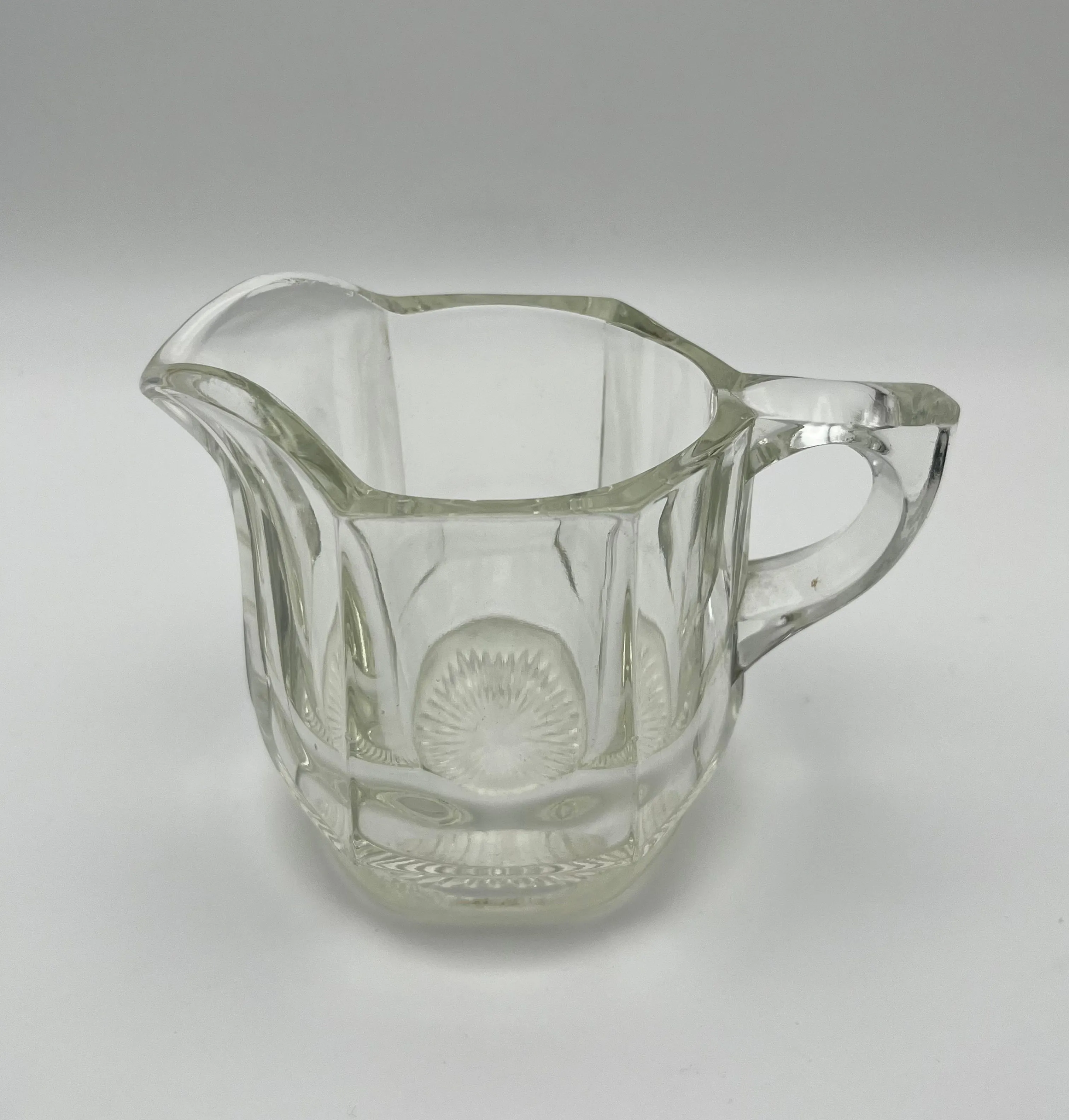 Product image for Vintage Starburst Crystal Clear Class Creamer Starburst Bottom Design USA Used