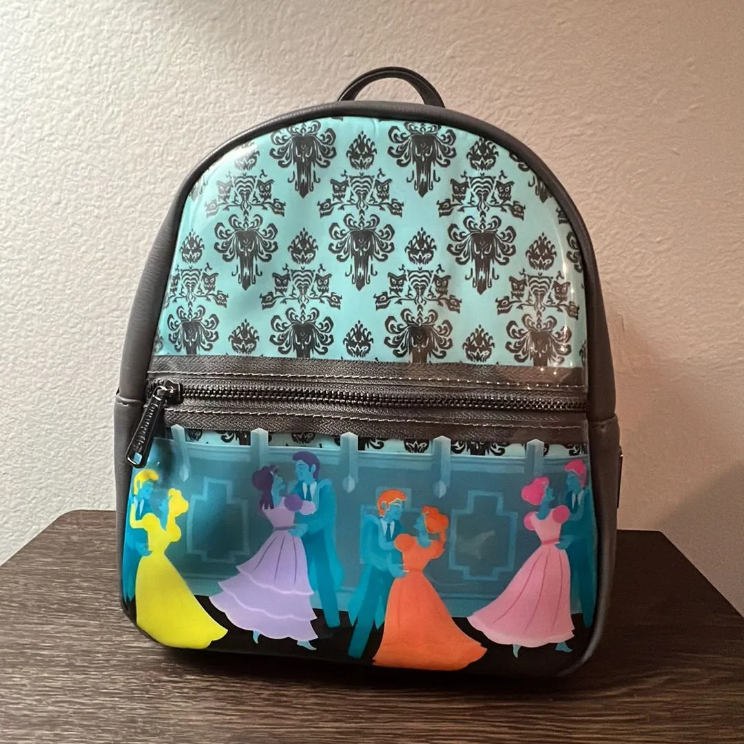Product image for Disney Loungefly Haunted Mansion 50th Anniversary Dancing Ghosts Mini Backpack