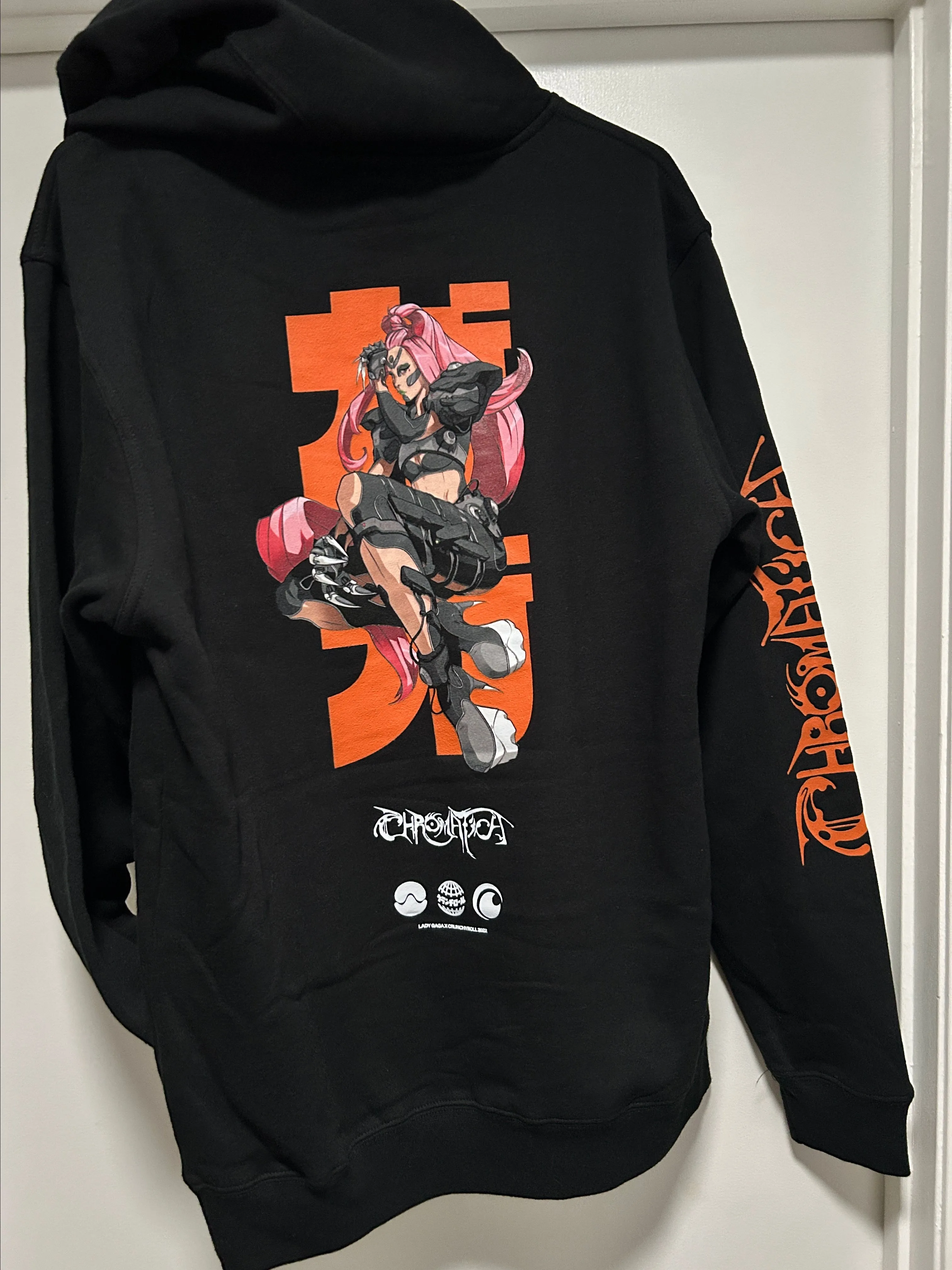 Product image for New Crunchyroll x Lady Gaga Chromatic Hoodie. Size Medium (some paint on face wore off)