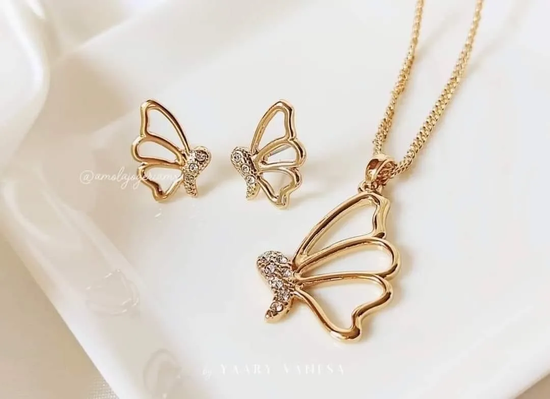 Product image for Butterfly necklace and earrings