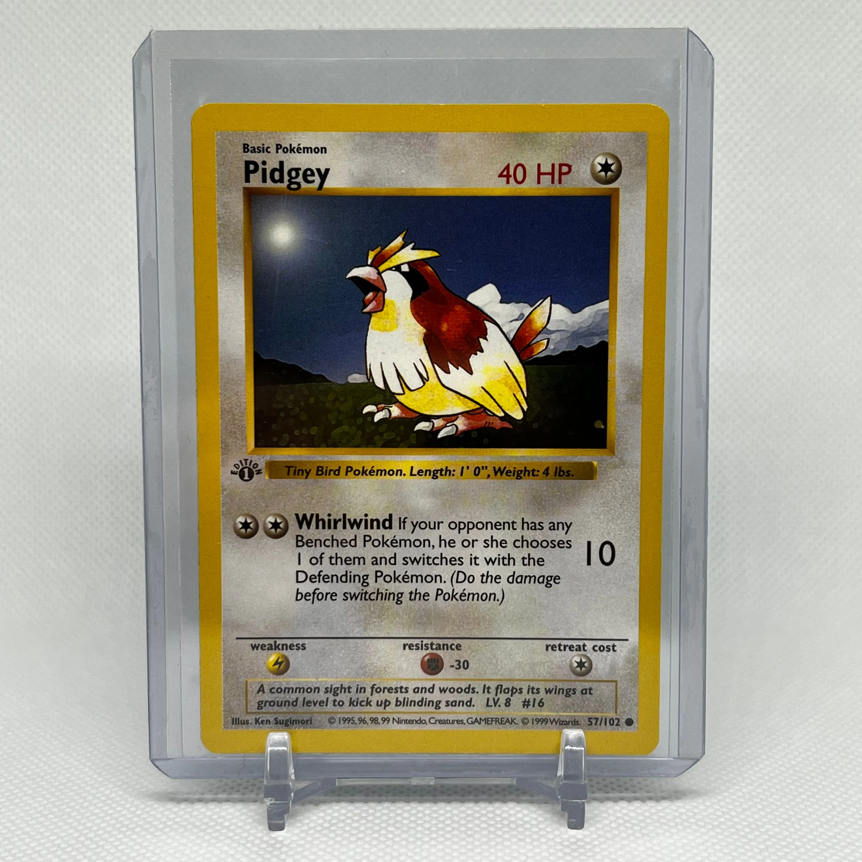 Product image for 1999 First Edition Base Set Shadowless Pidgey Pokémon Card #57/102