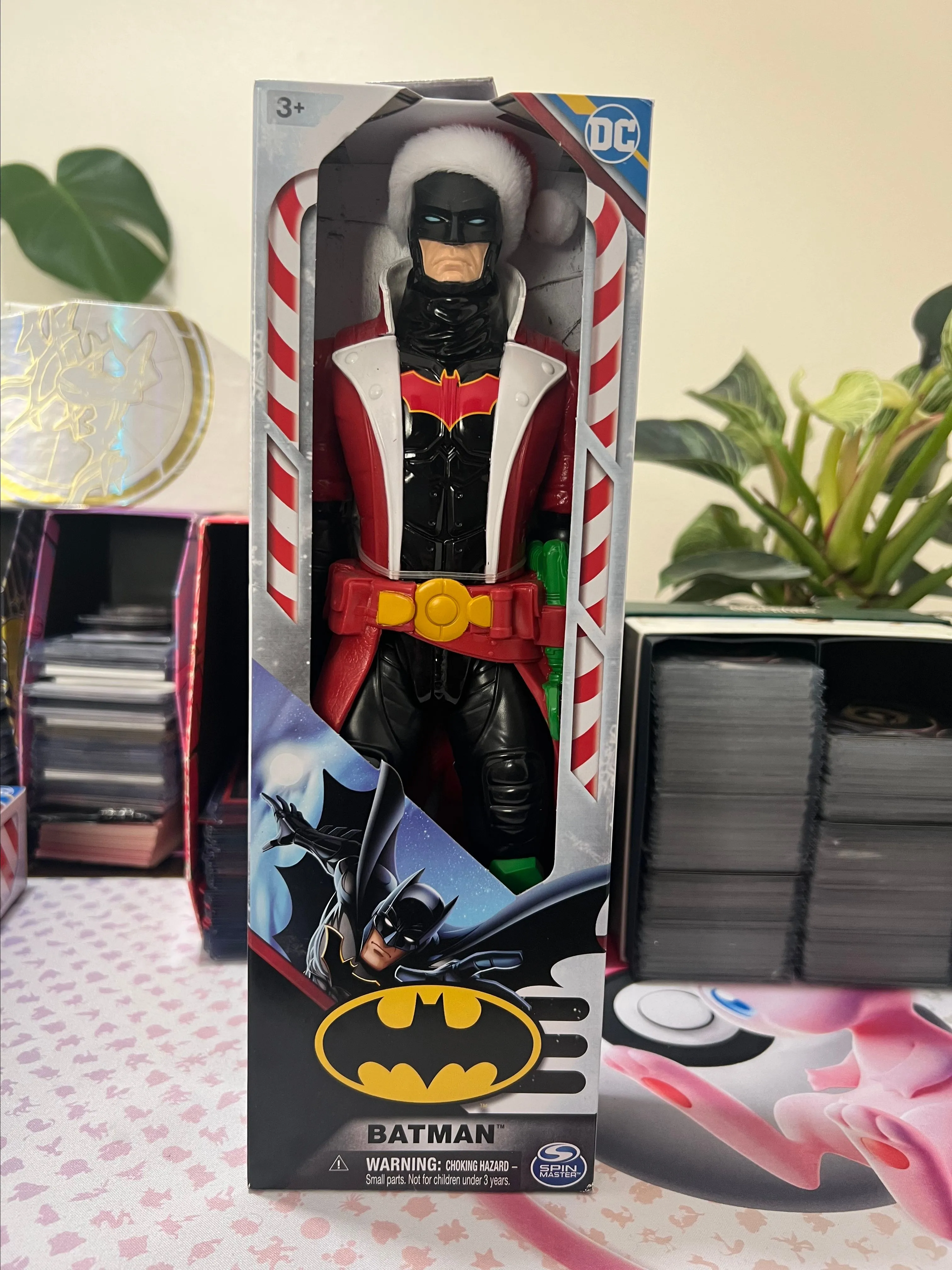 Product image for DC UNIVERSE Christmas Holiday 12" BATMAN FIGURE With Santa Hat - NIB