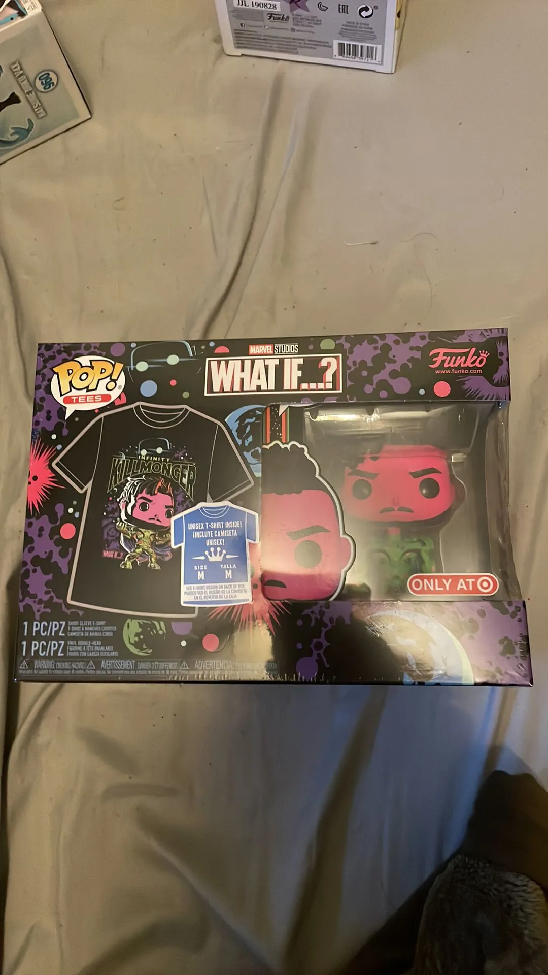 Product image for What if..? Killmonger pop and tee medium are