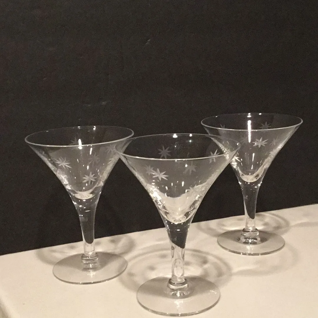 Product image for Three 1950s empty and barware 5 ounce atomic star Starburst