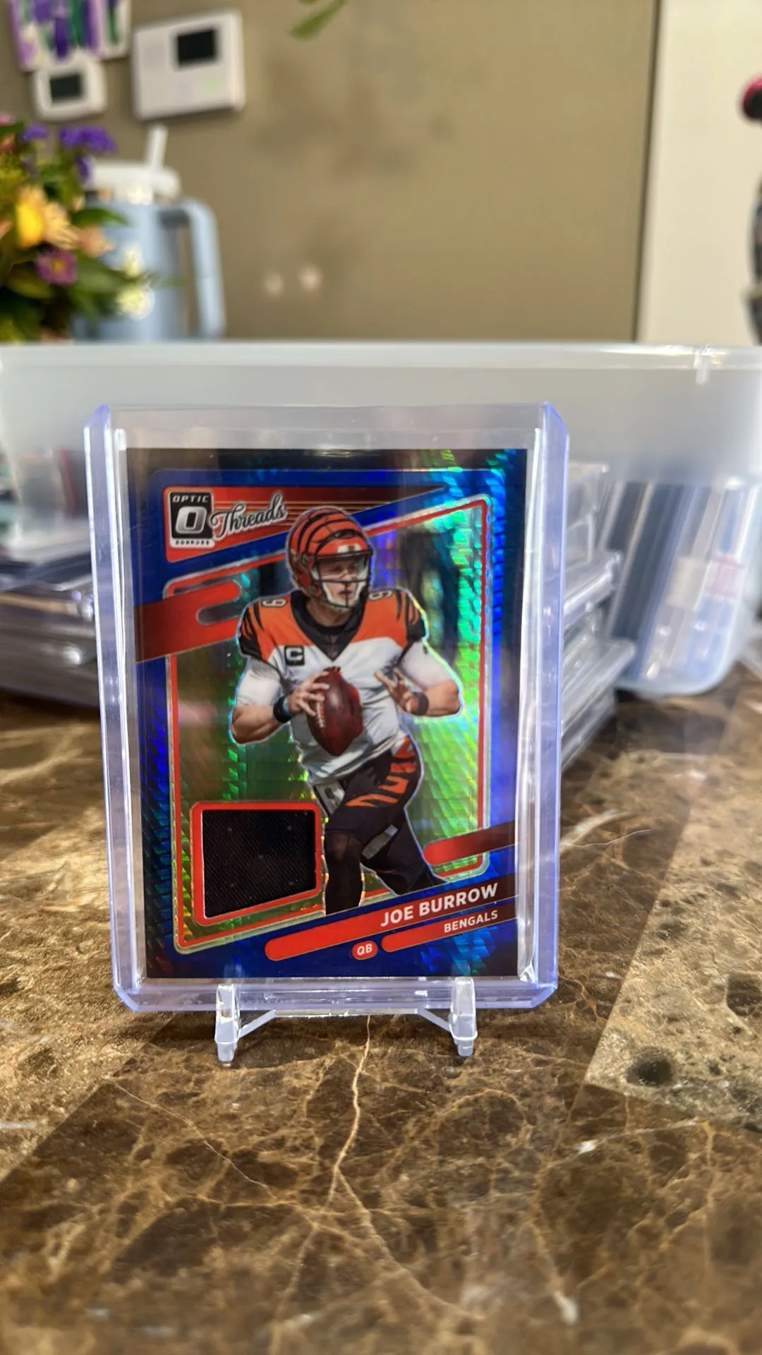 Product image for 2021 Donruss optic threads blue hyper Joe Burrow