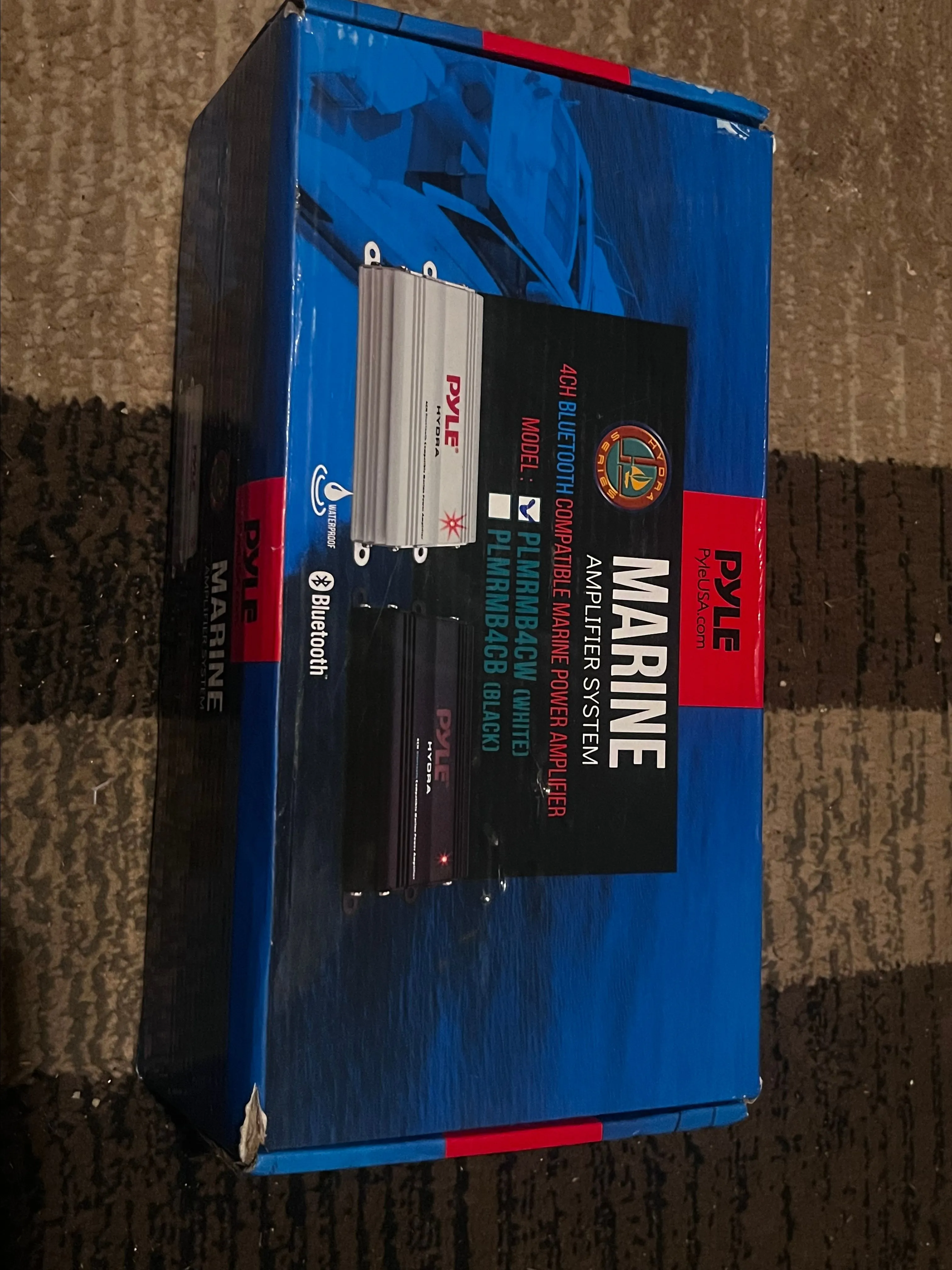 Product image for Pyle Auto 4-Channel Marine Amplifier - 200 Watt RMS 4 OHM Full Range Stereo with Wireless Bluetooth