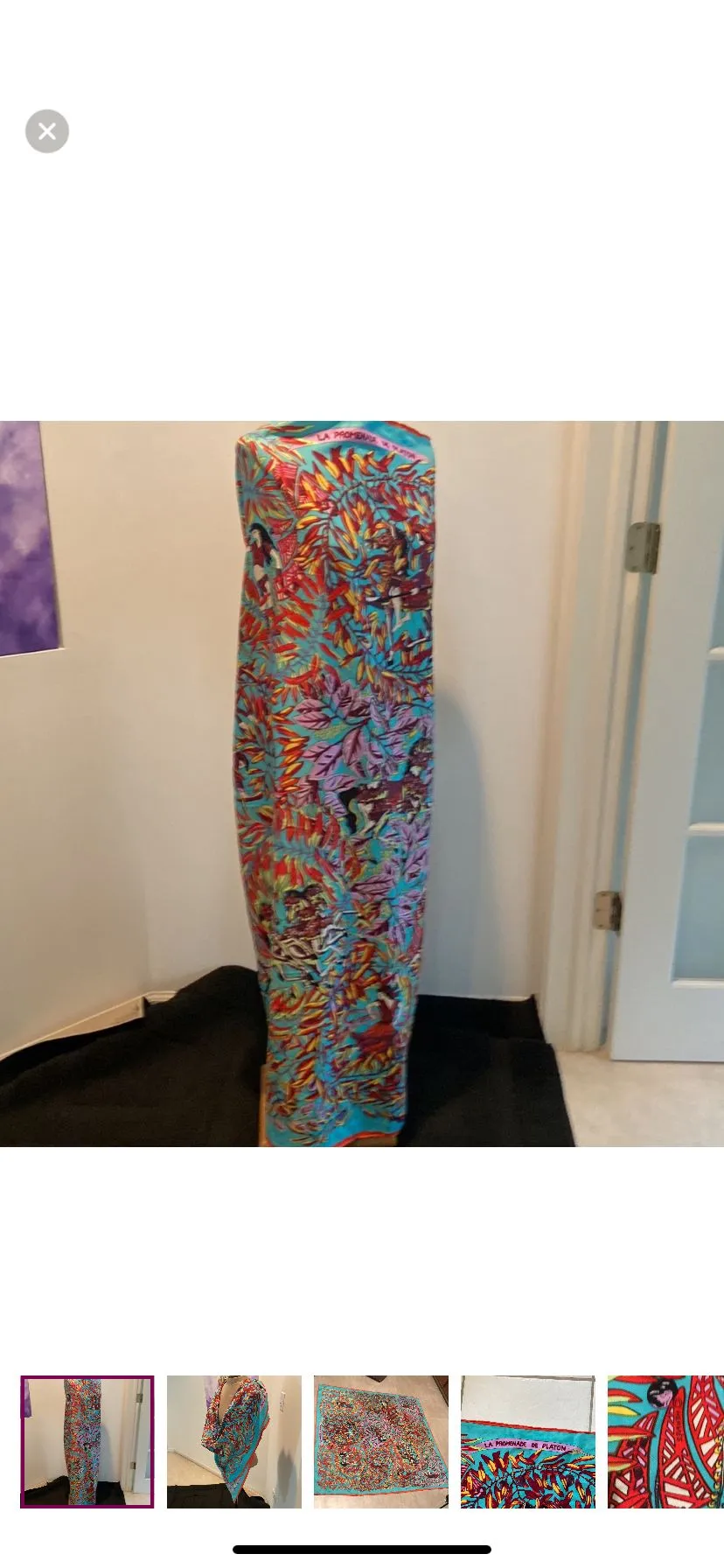Product image for HERMÈS LA PROMEMENADE DE PLATON SILK WRAP/SHAWL 120 CM