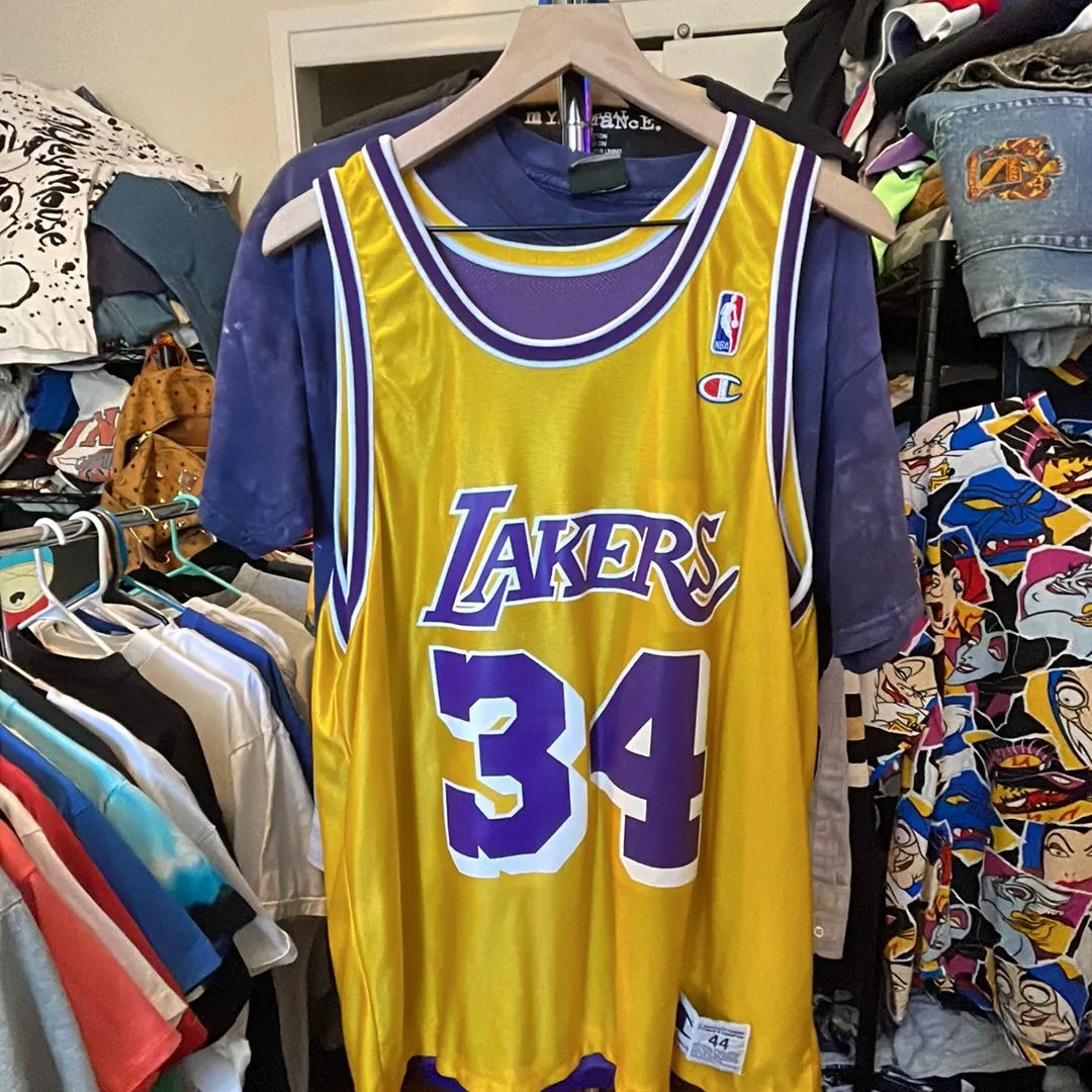 Product image for 6 - LA lakers Shaq jersey Champion