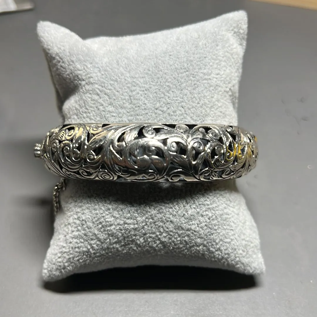 Product image for Silpada pierced scrollwork bangle with saftey.