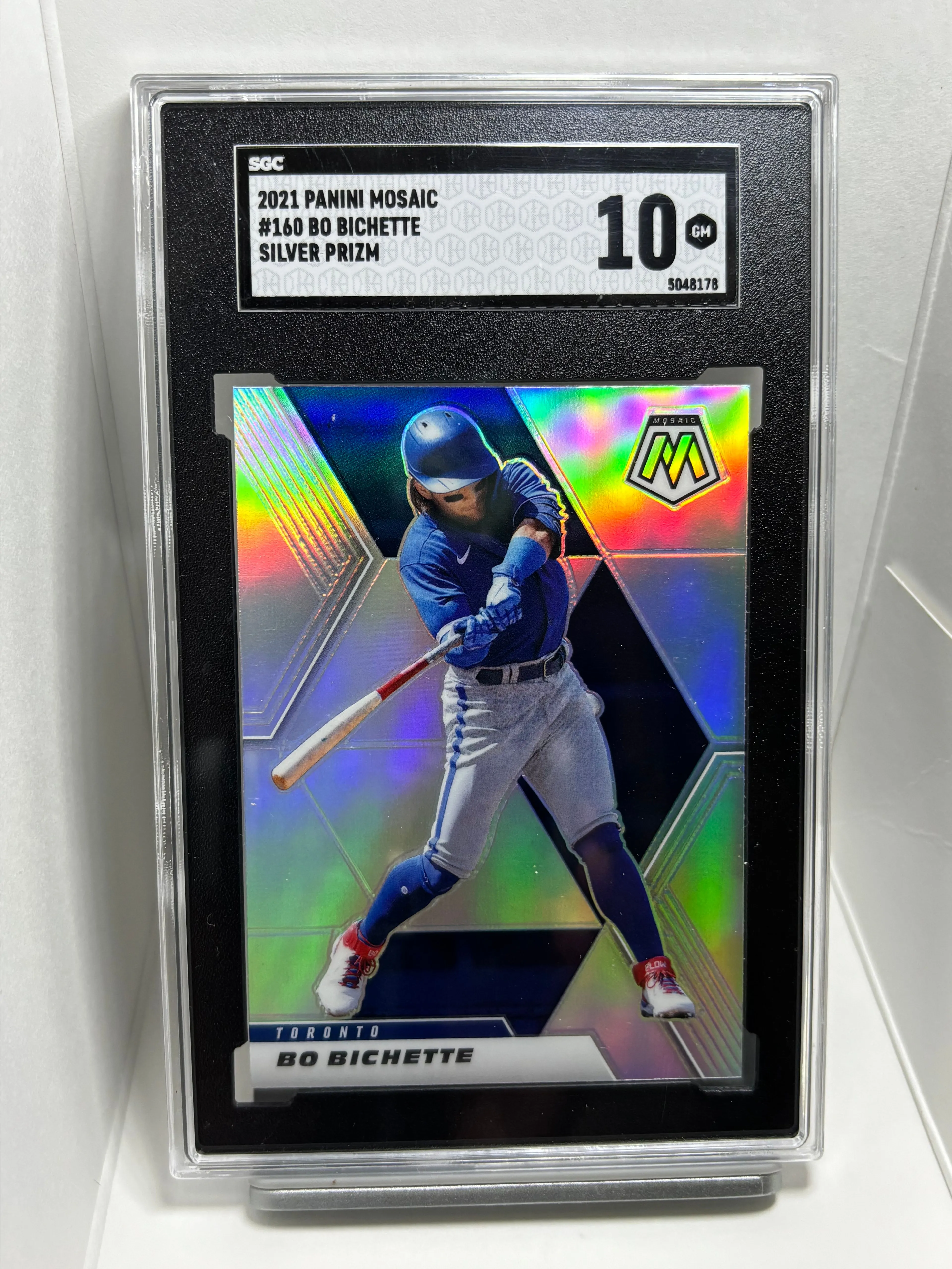 Product image for 2021 Panini Mosaic Silver Prizm #160 Bo Bichette SGC 10 - Gem Mint - Blue Jays