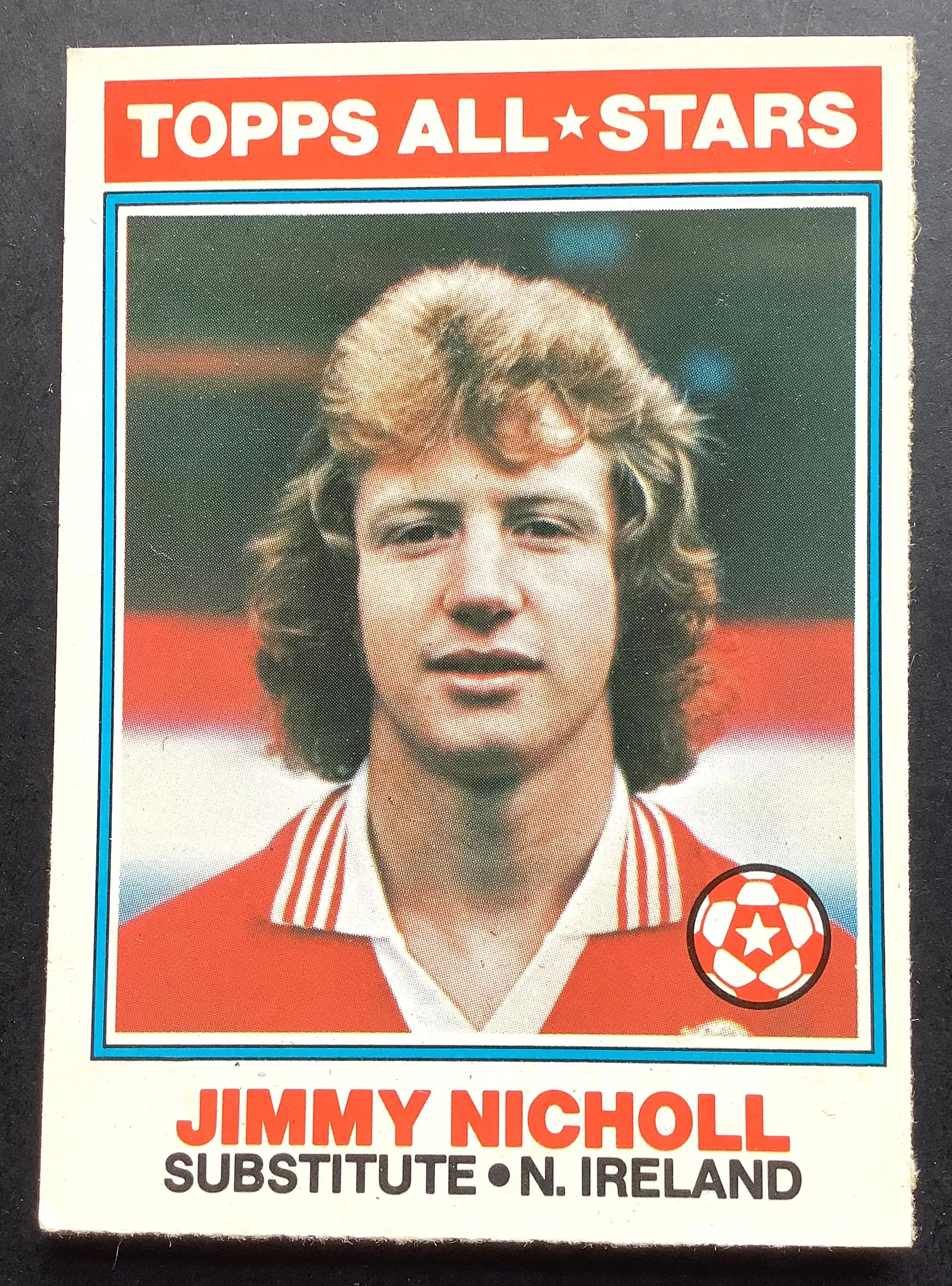 Product image for Jimmy Nicholl Manchester United Card 1978 Topps All Stars