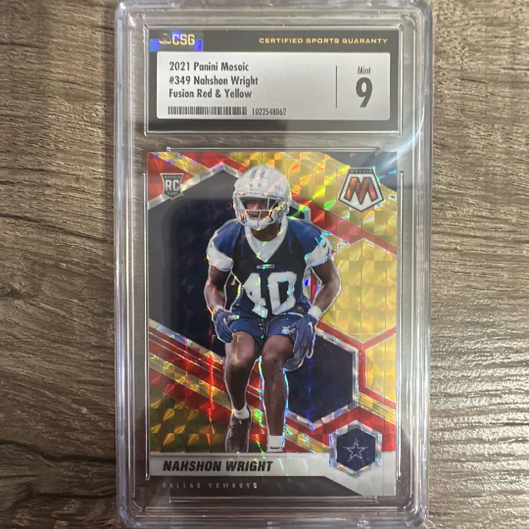 Product image for 2021 Panini Mosaic Nashon Wright fusion red and yellow 349 11/80 CSG 9