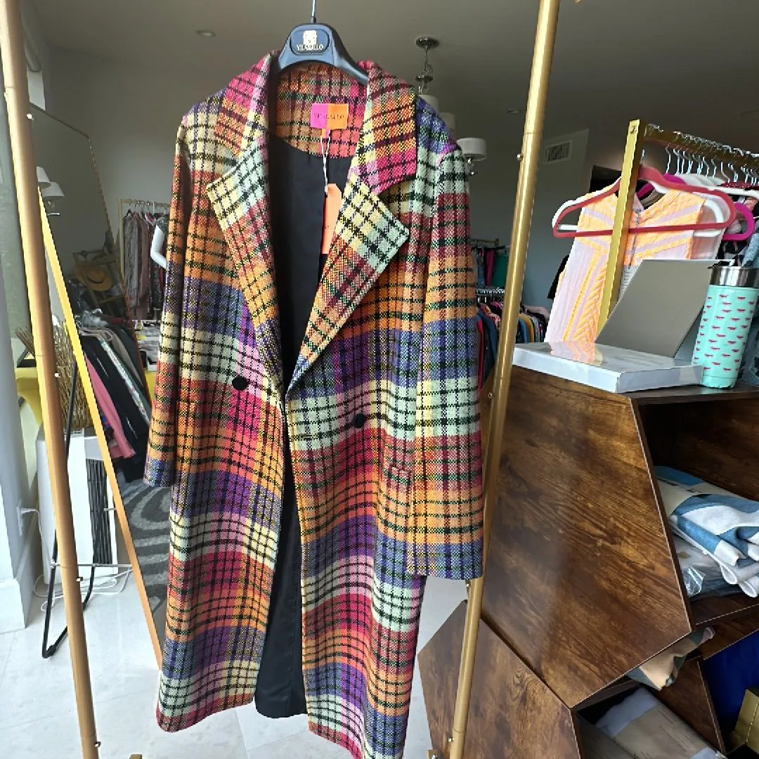 Product image for Rainbow plaid coat