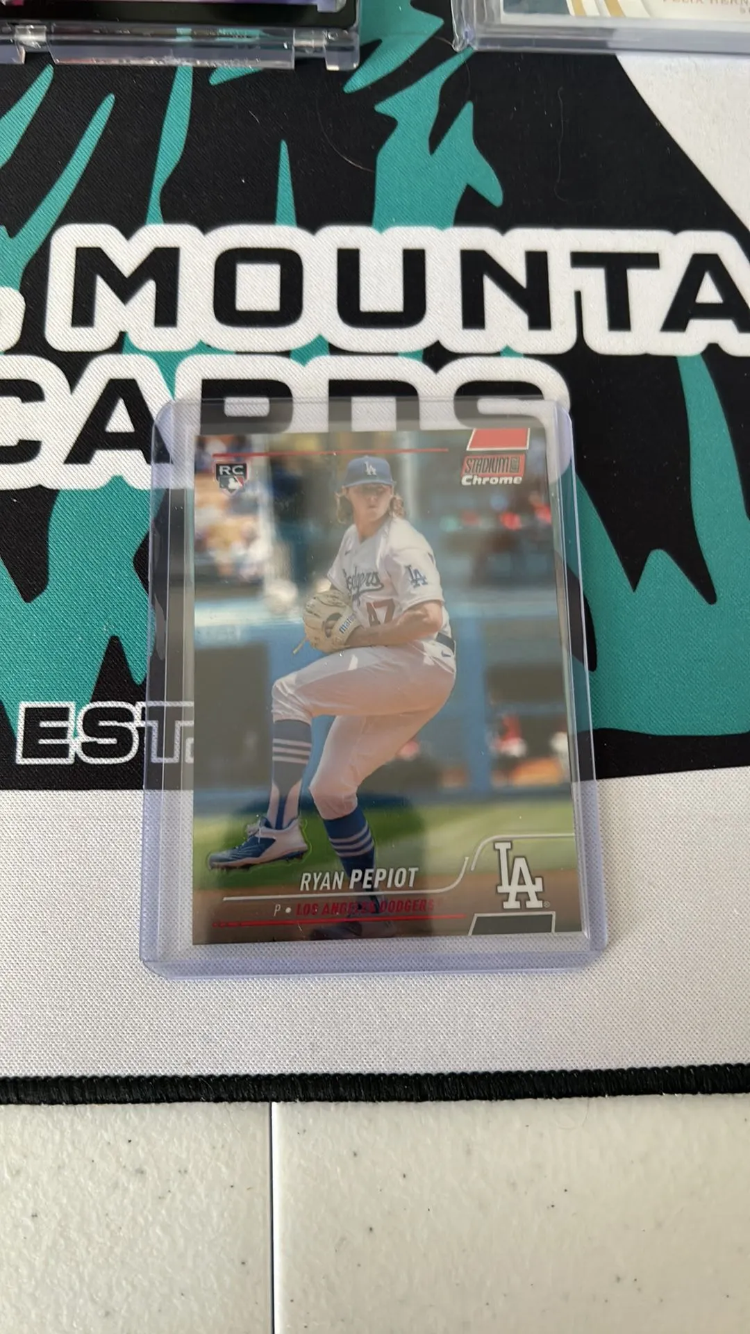 Product image for Ryan Pepiot Topps Stadium Club Chrome Rookie Red 1/5 Los Angeles Dodgers