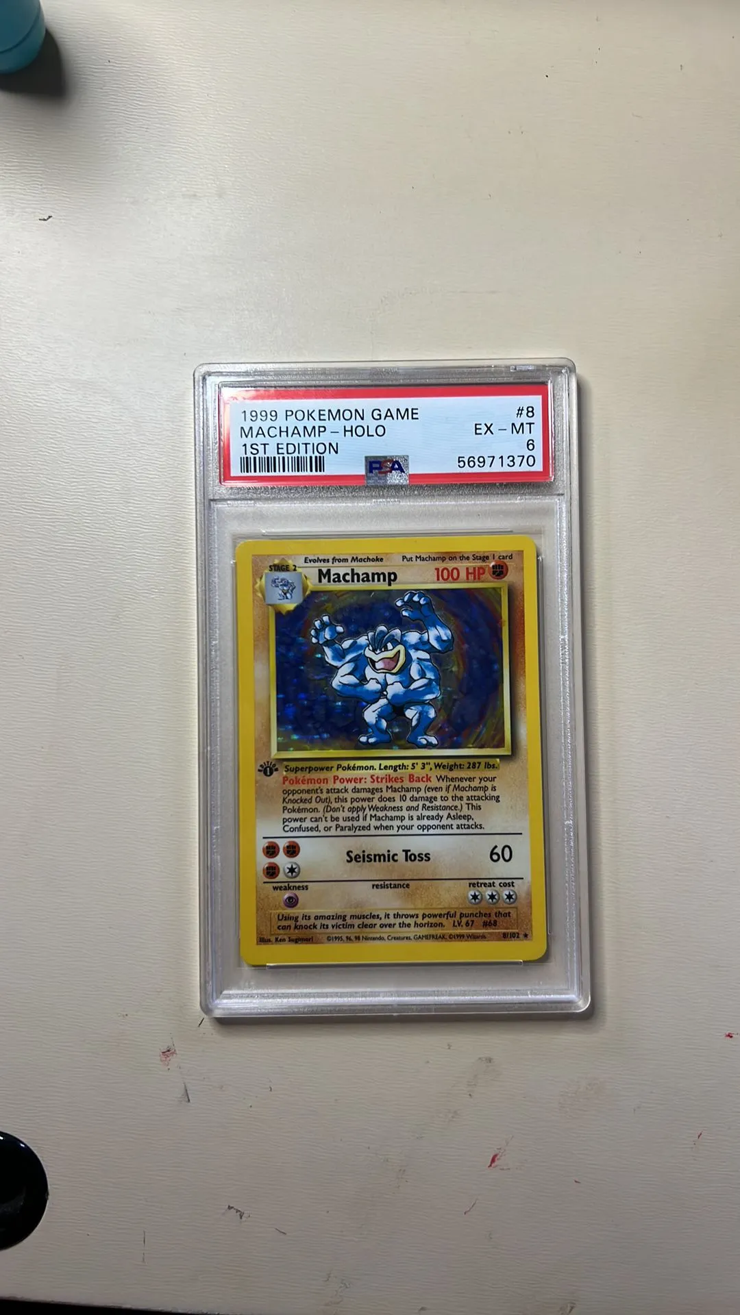 Product image for 1999 Pokemon Game Machamp-Holo 1St Edition PSA EX-MT 6