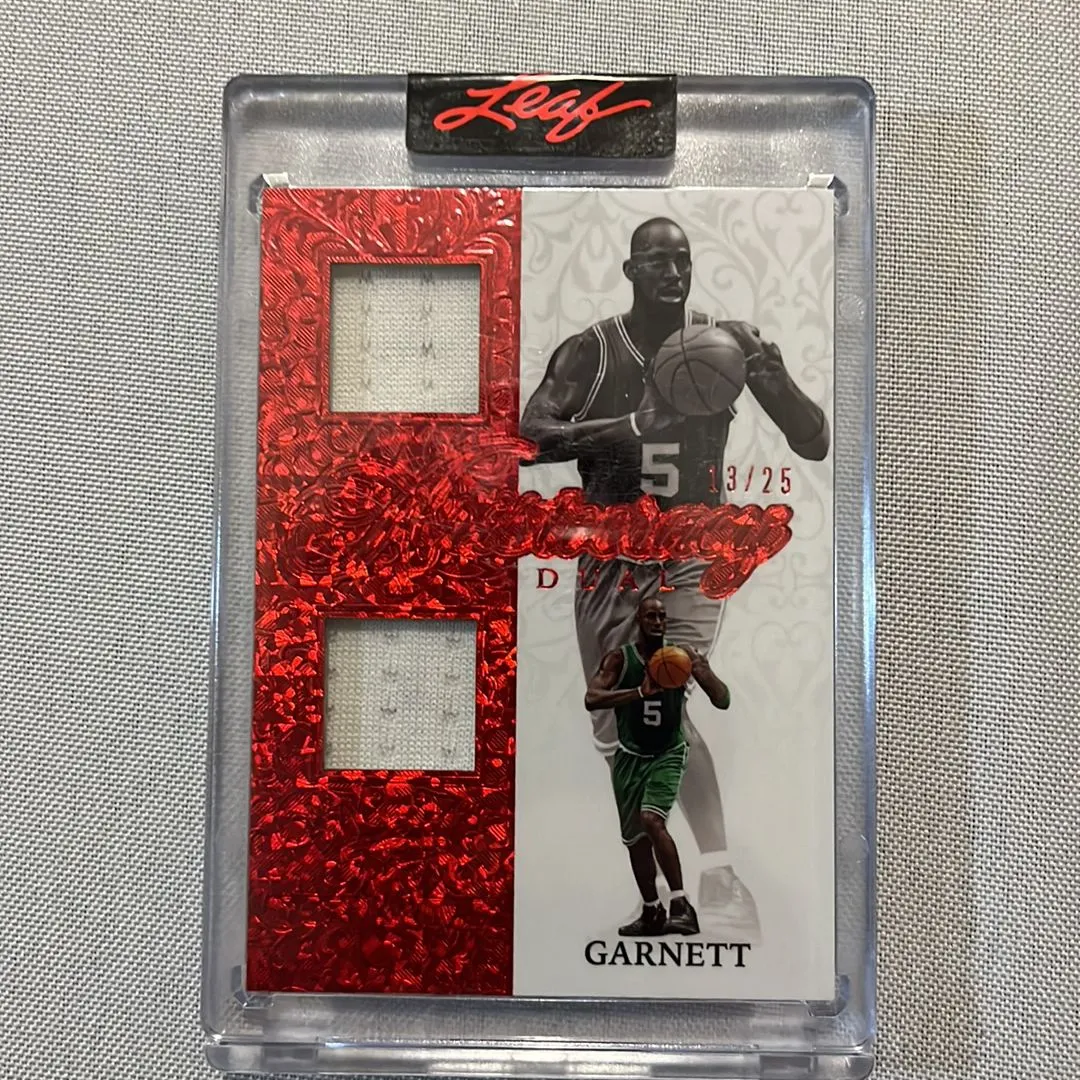 Product image for 2023 Leaf Superlative Kevin Garnett Game Used Jersey Dual #d 13/25