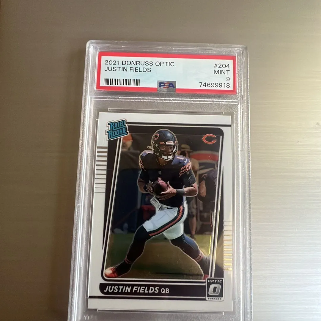 Product image for 2021 Panini Donruss Optic Justin Fields 204  PSA MINT 9