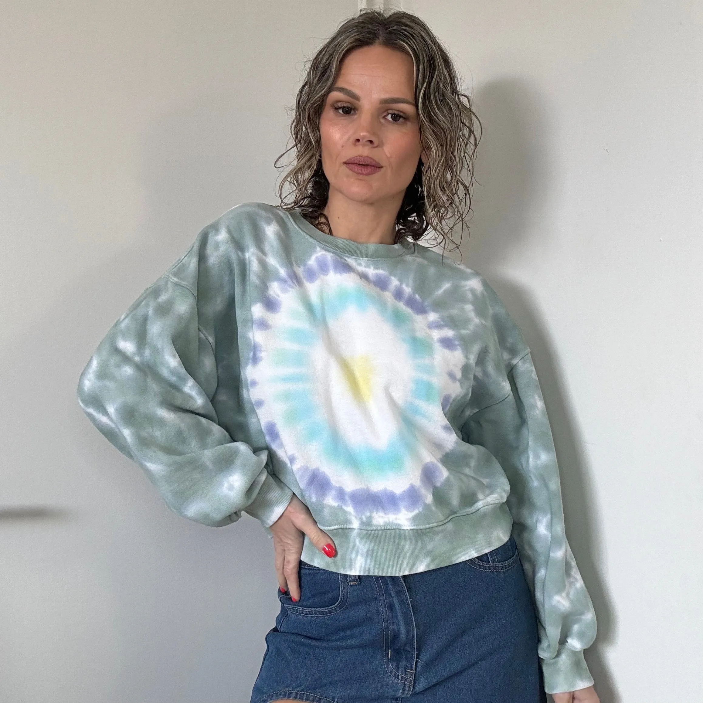 Product image for AGOLDE Tie-Dye Balloon Sleeve Sweatshirt